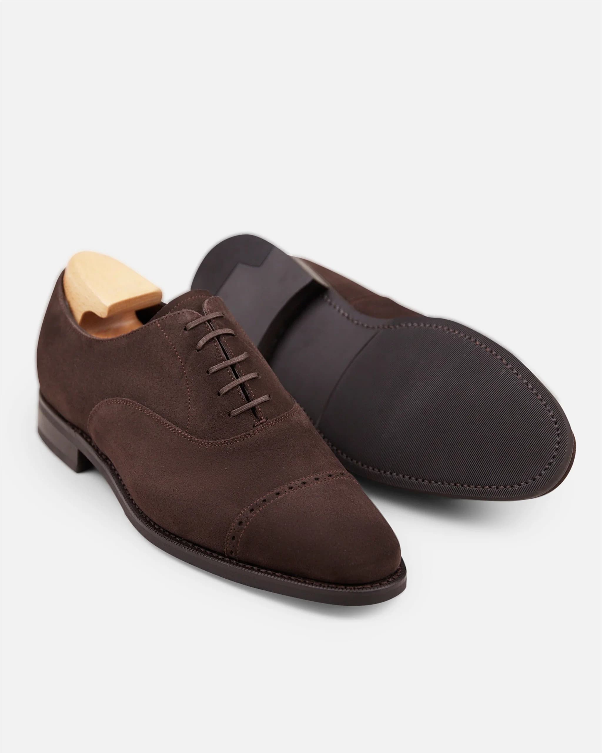 Heutchy Mens Brown Suede Uppers Rubber Sole Oxfords Size US 8  Made In Spain VGC Men main image 2