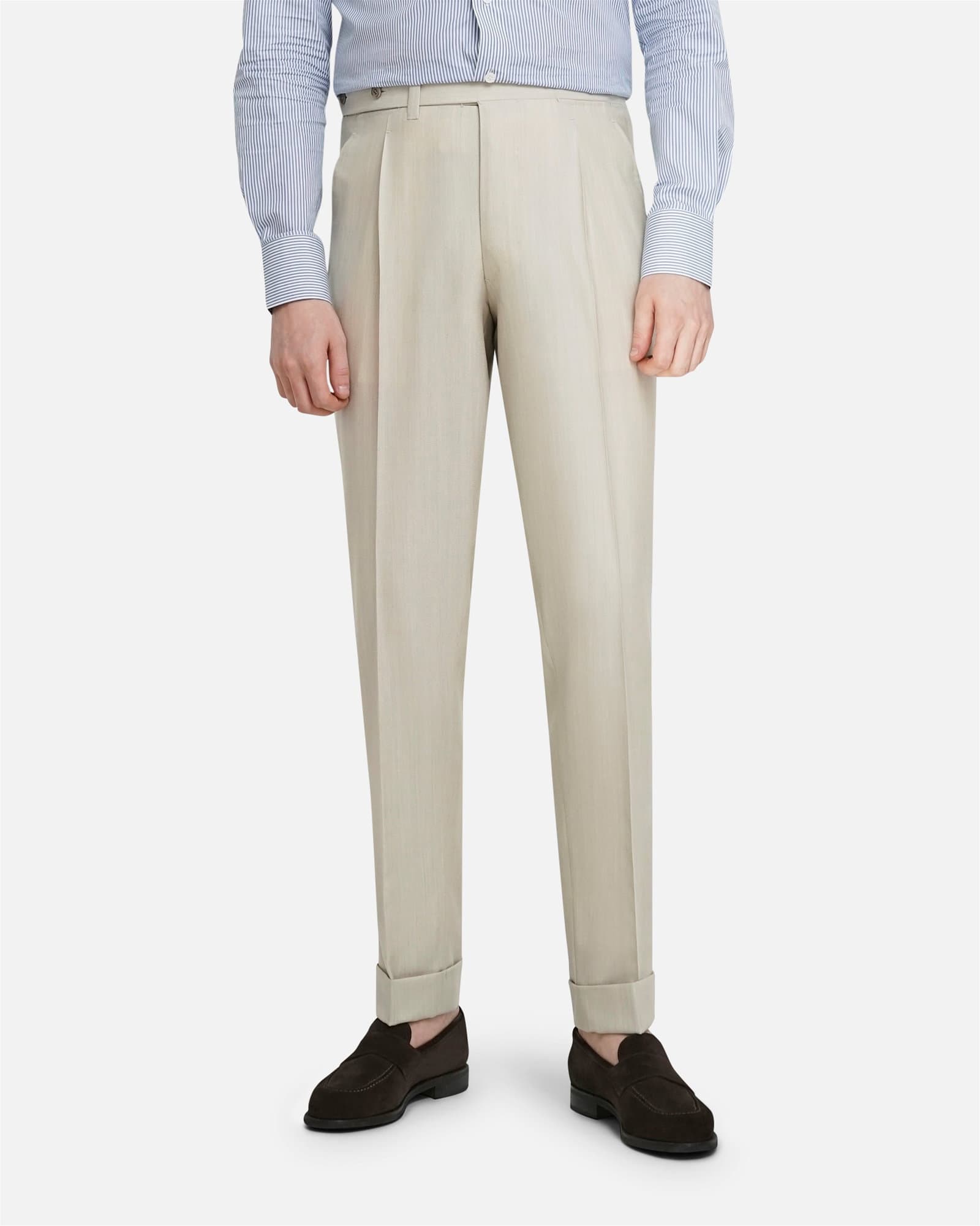 Signature Extended Waistband - Summer Herringbone Cream