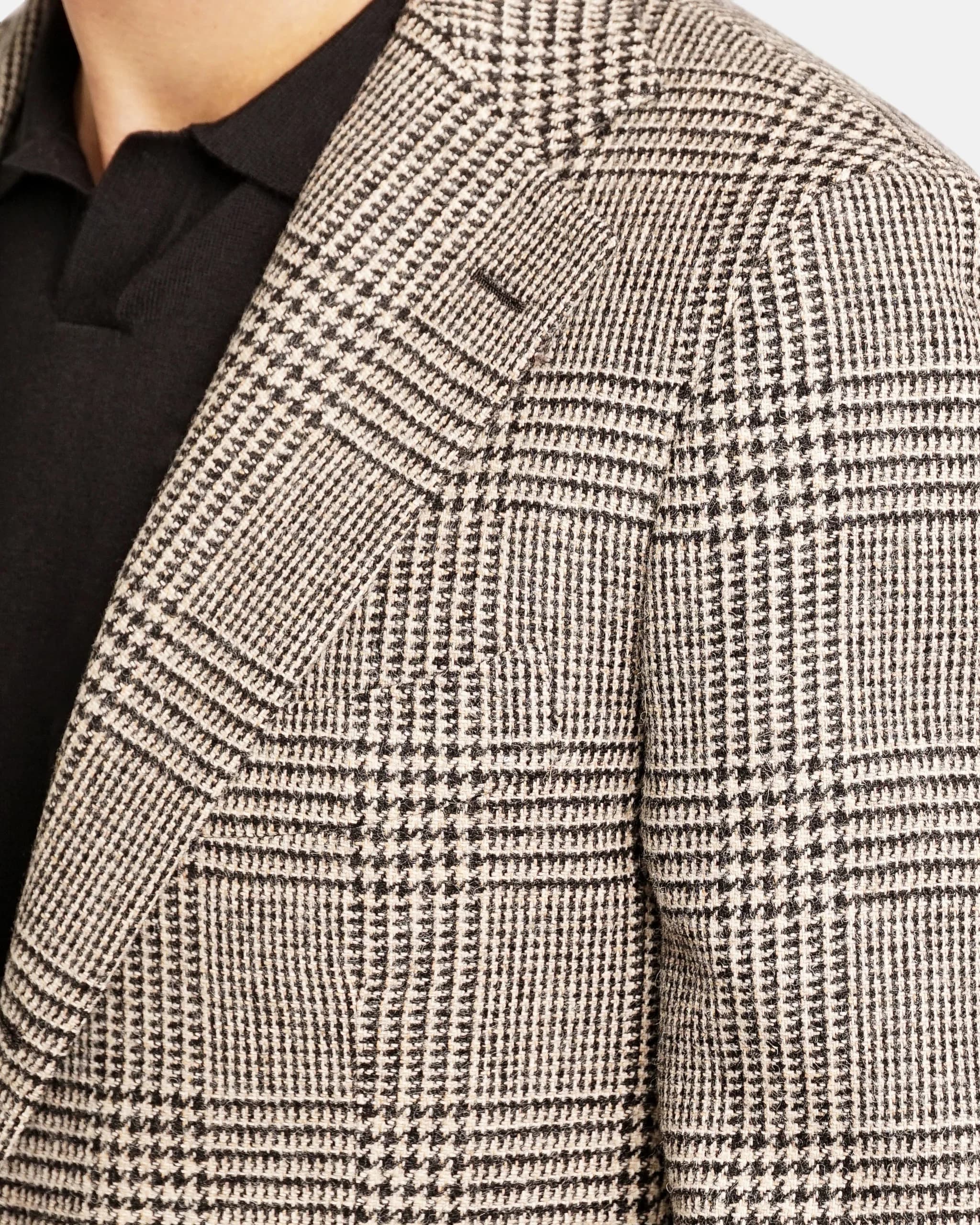 Mod 2 - British Tweed Glencheck Jacket Black - Blazers - Cavour