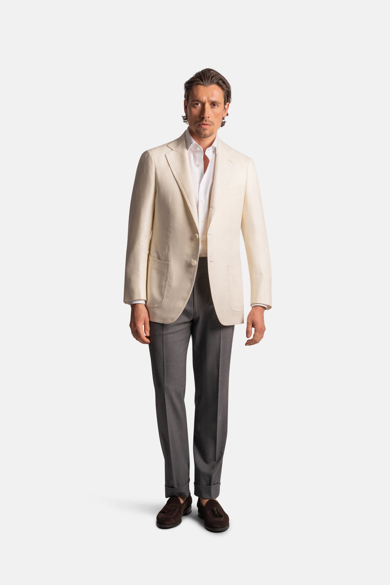 Mod 2 - Summer Herringbone Jacket White