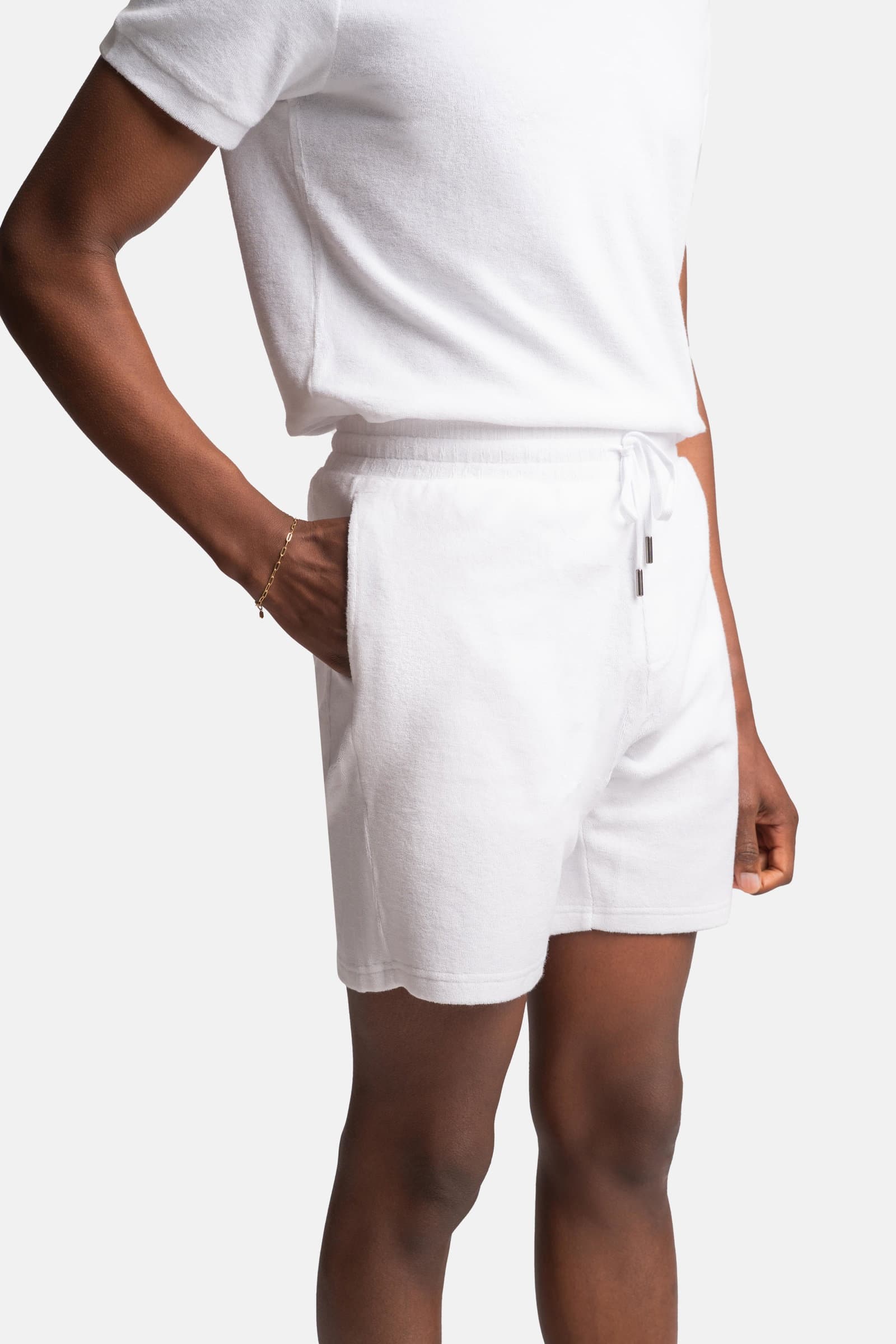 Summer Terry Shorts White