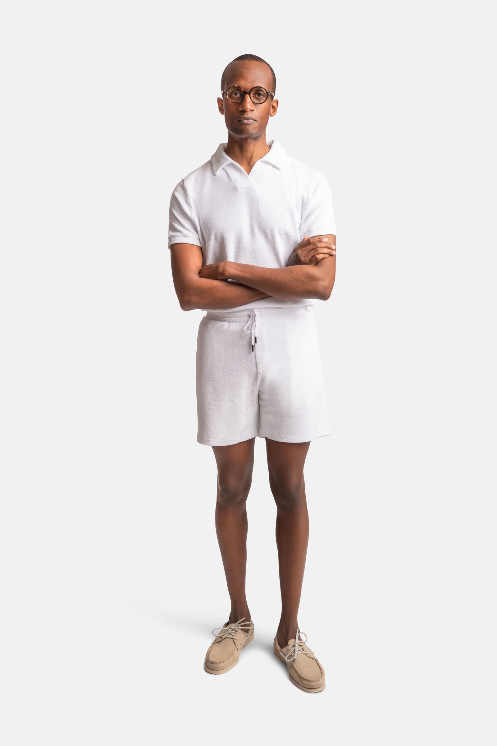 Summer Terry Polo White
