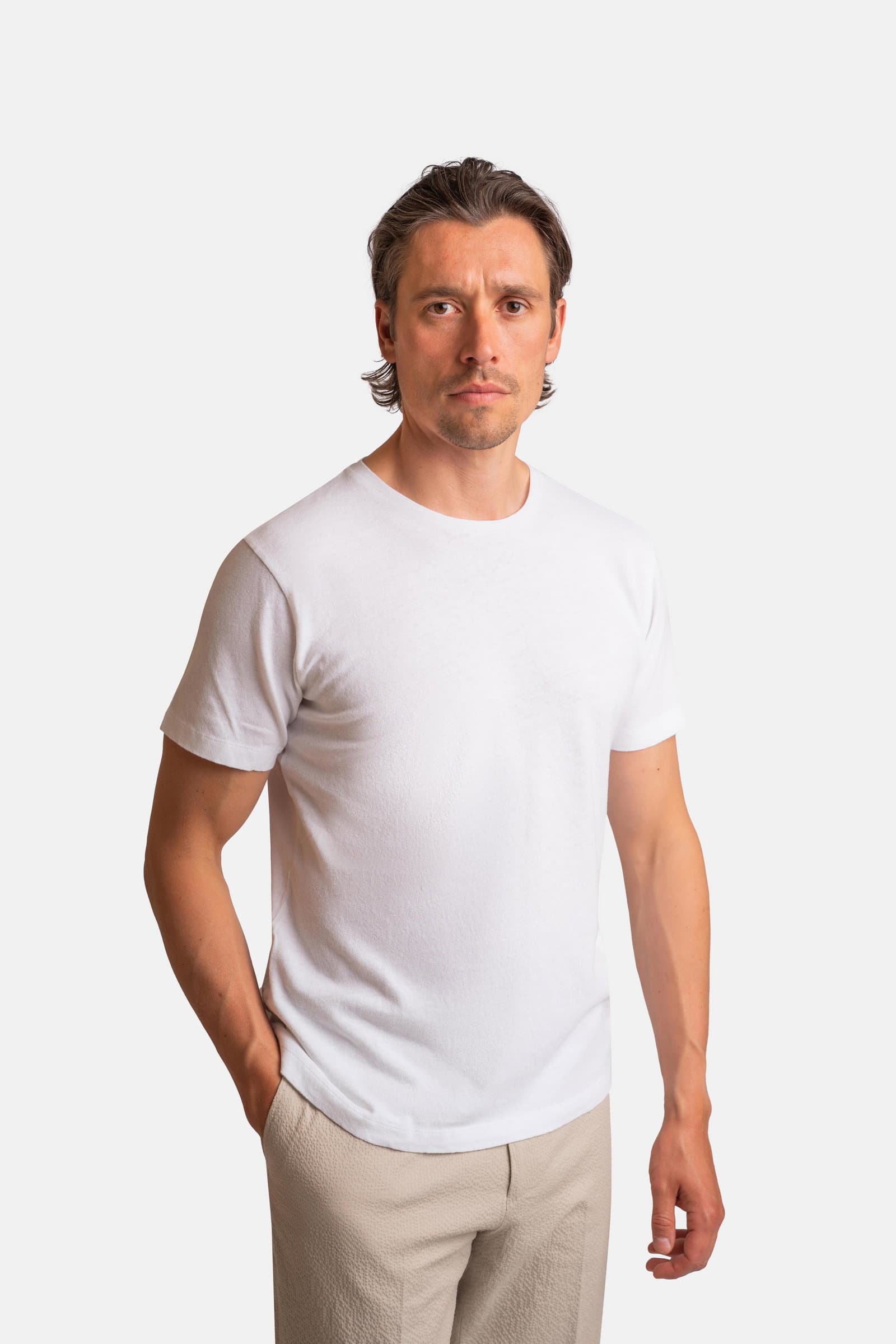 Breeze Cotton Linen T-Shirt White