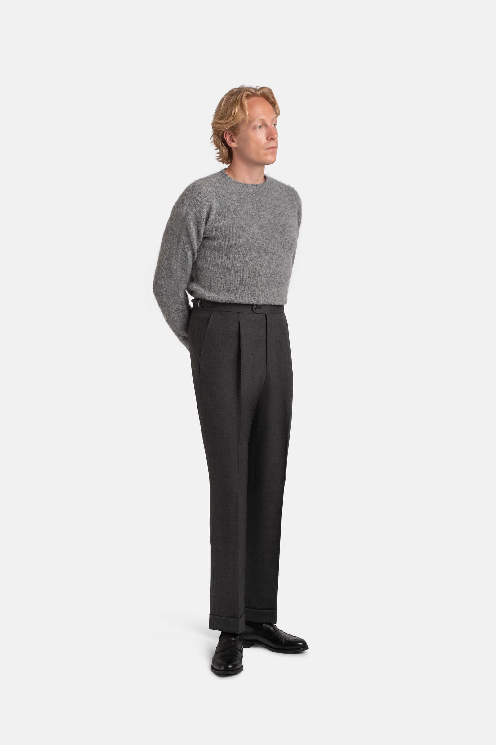 NTRUL BASIC TROUSERS GRAY 3 Mod 3 Cavour Twist Single Pleat