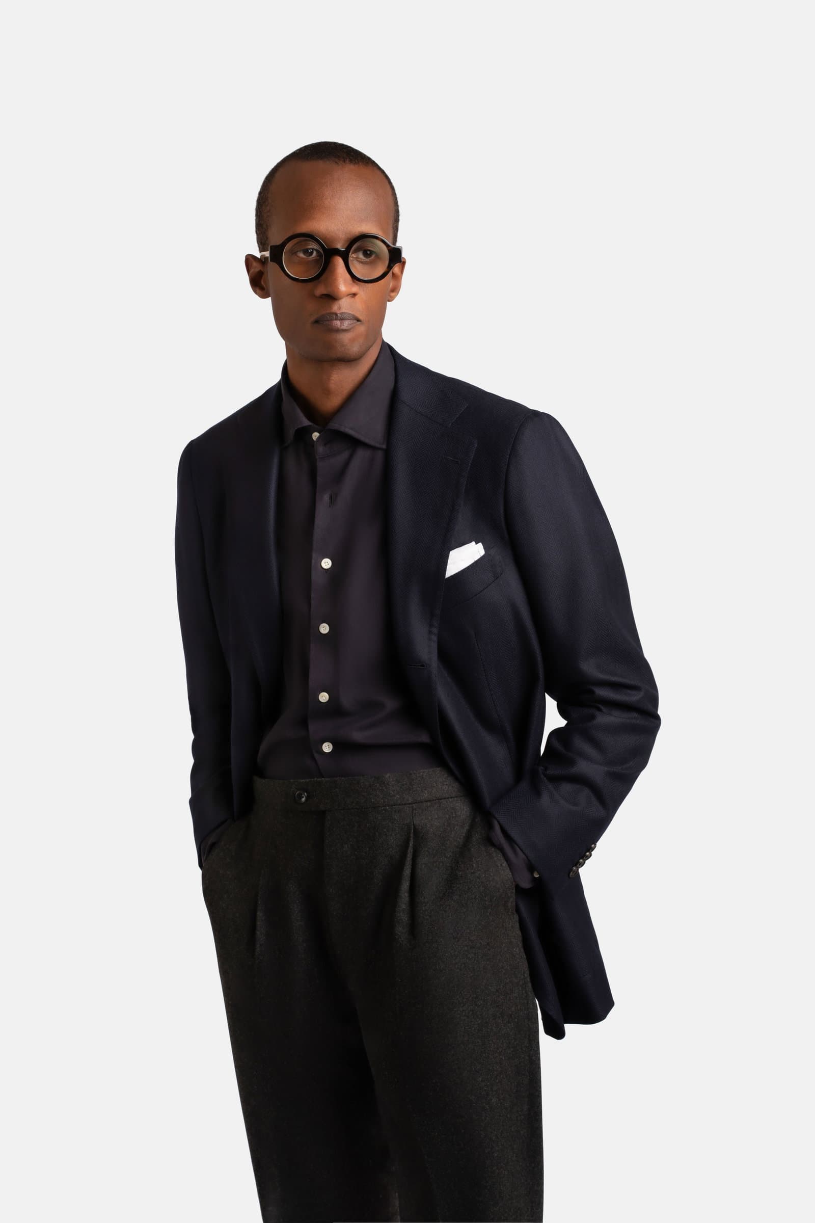 Mod 2 Herringbone Jacket Navy