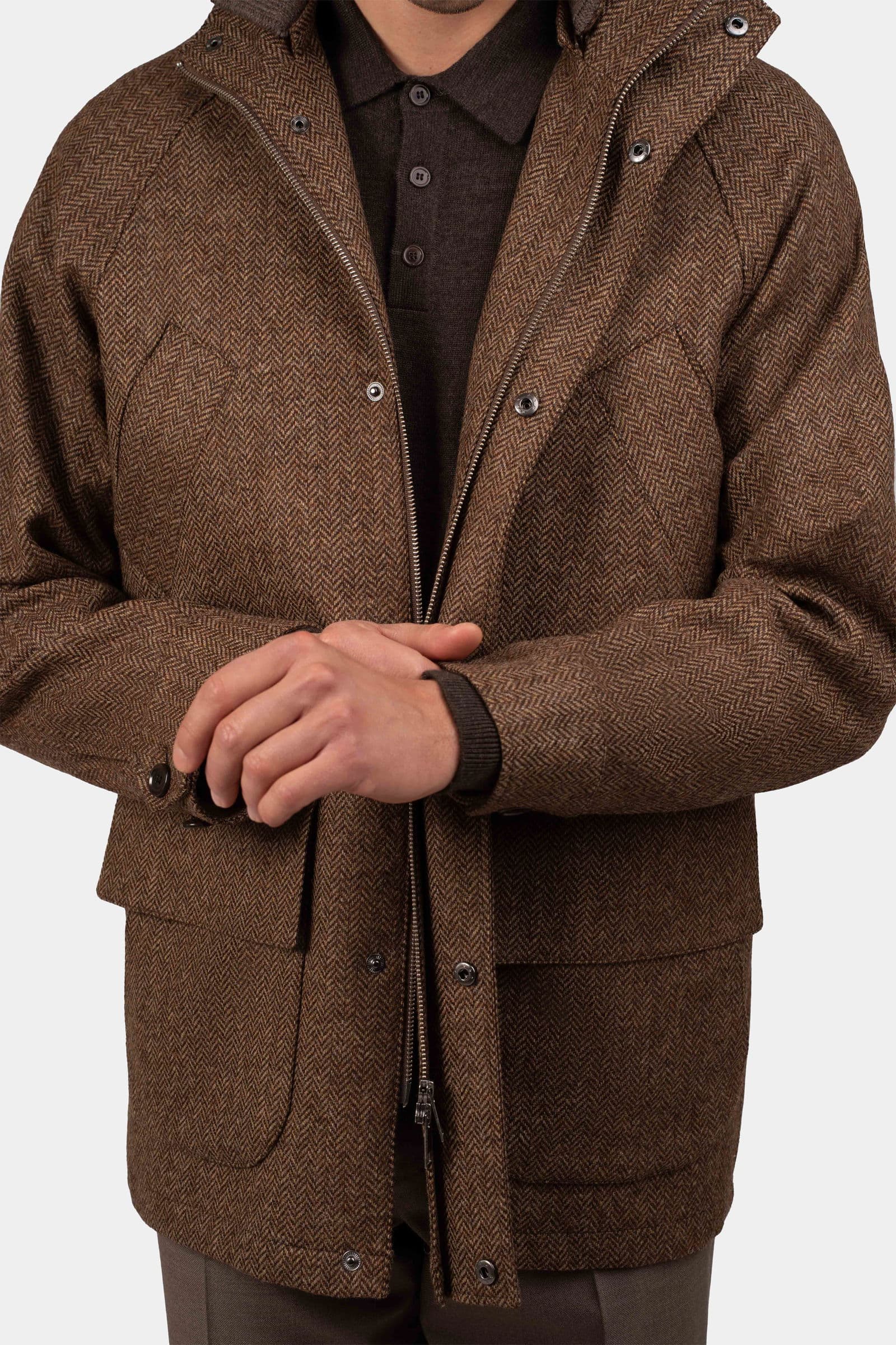 Raglan City Jacket Tweed Brown - Coats - Cavour