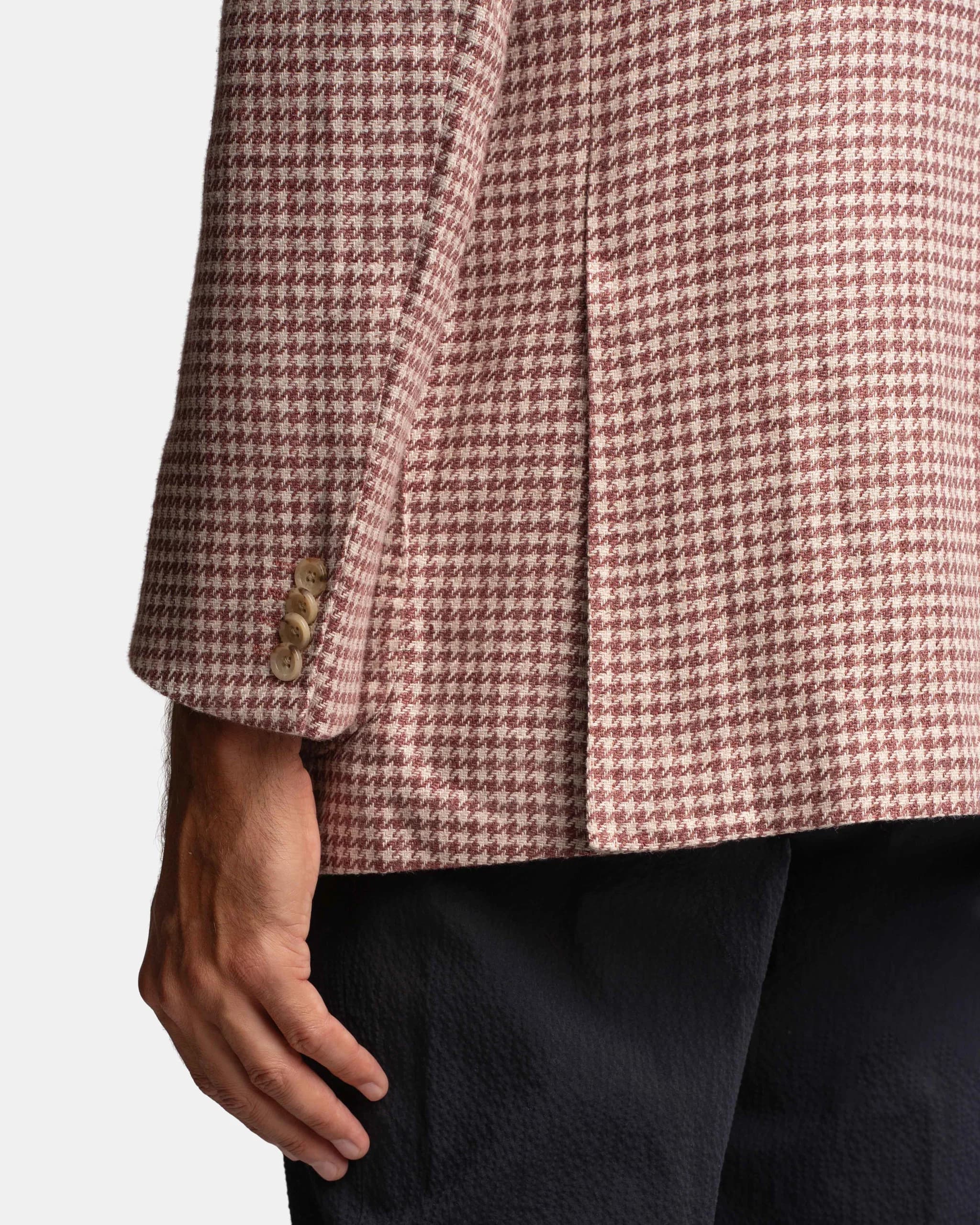 Mod 3 Washed Houndstooth Jacket Red - Blazers - Cavour