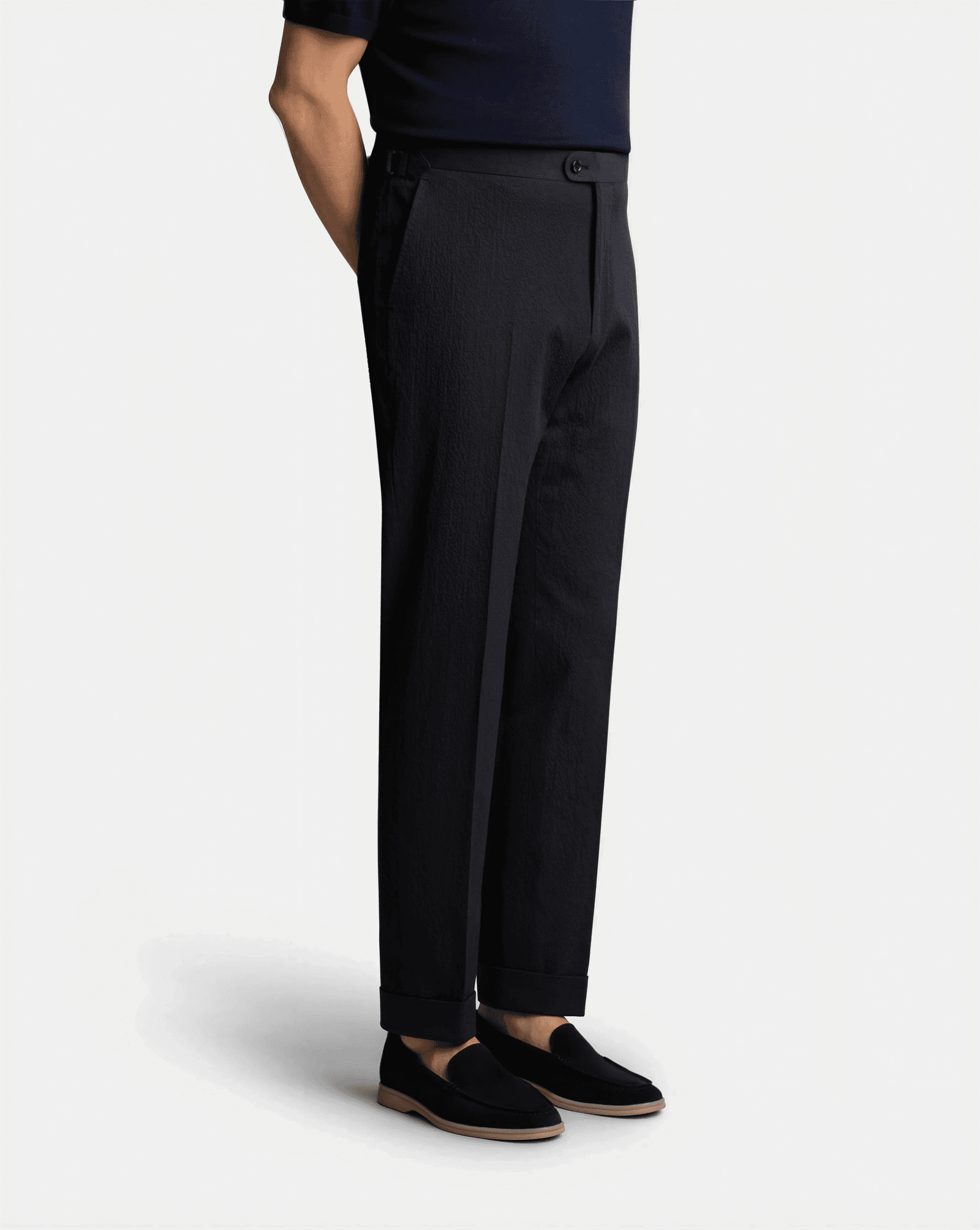 Mod 2 Seersucker Trouser Navy