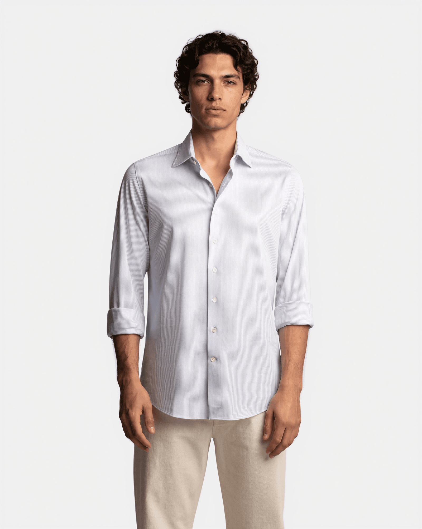 Jersey Small Striped Shirt Blue