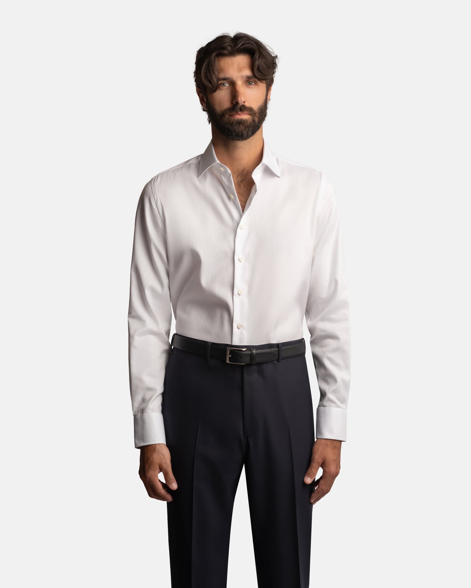 Handmade Herringbone Shirt White
