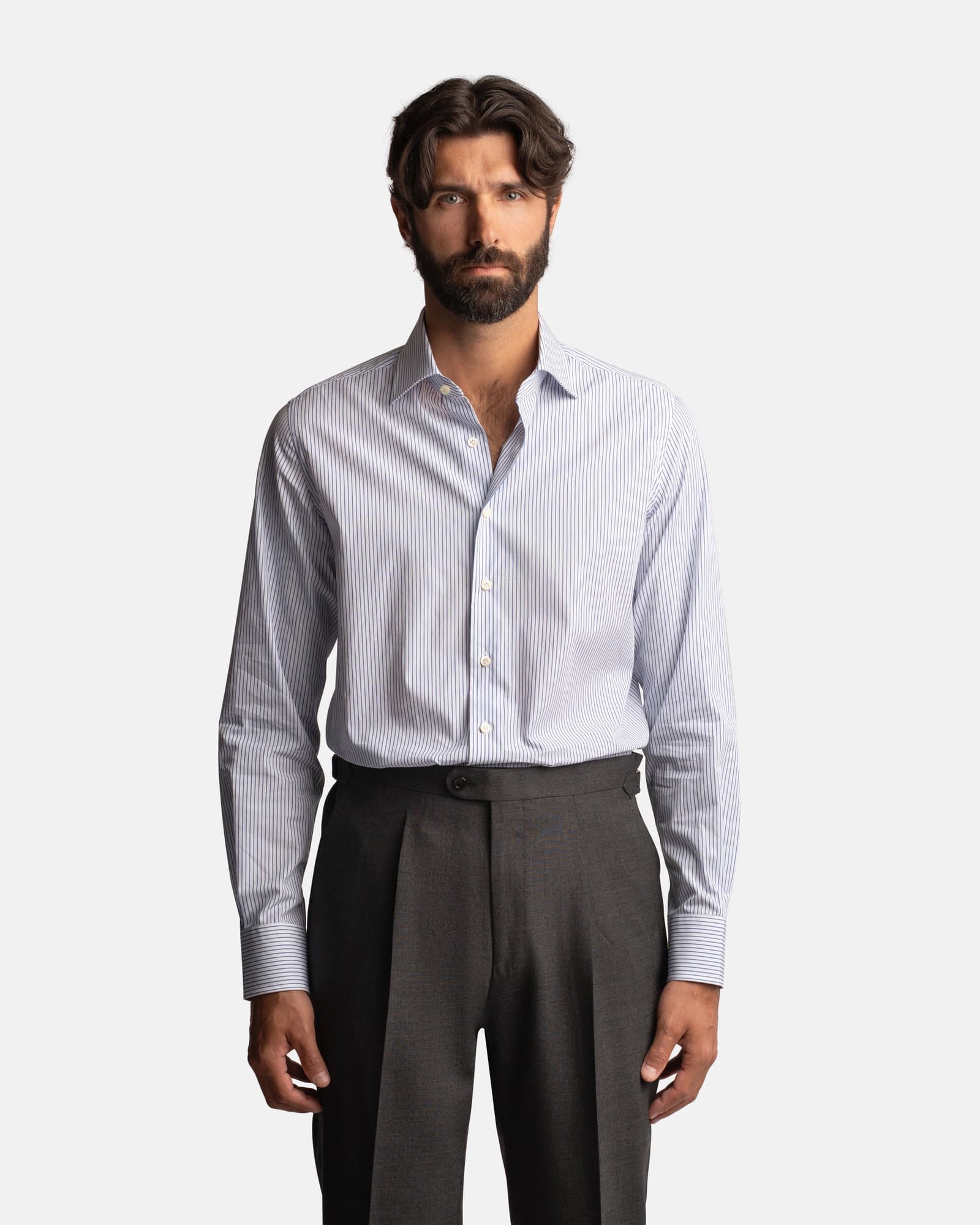Thin Striped Shirt White