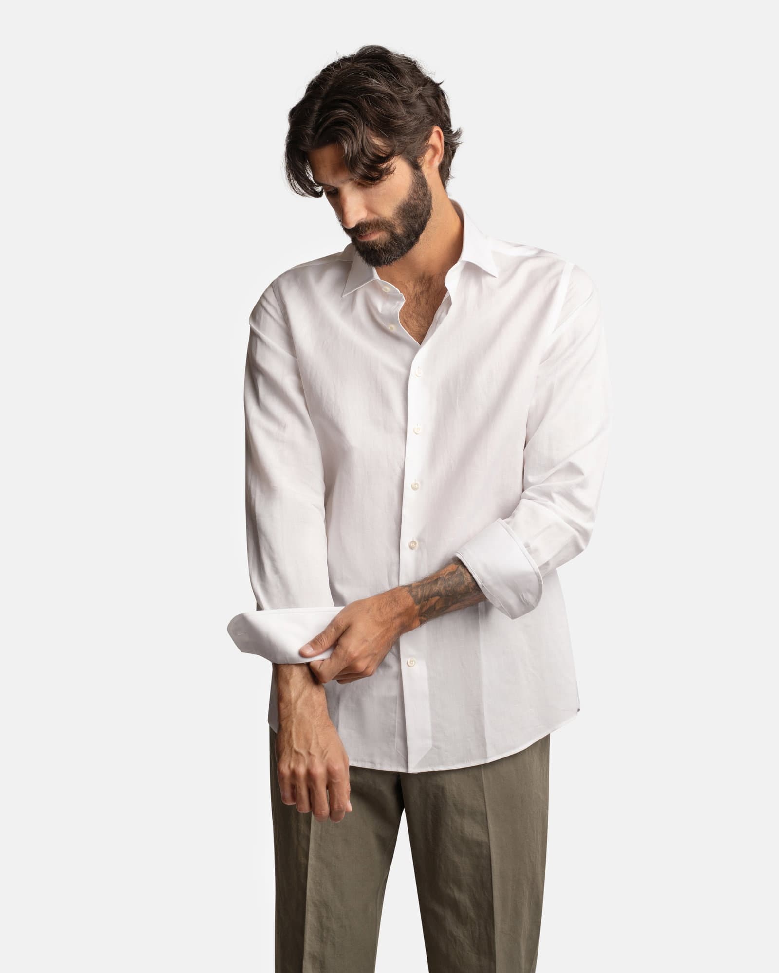 Premium Cotton Linen Shirt White
