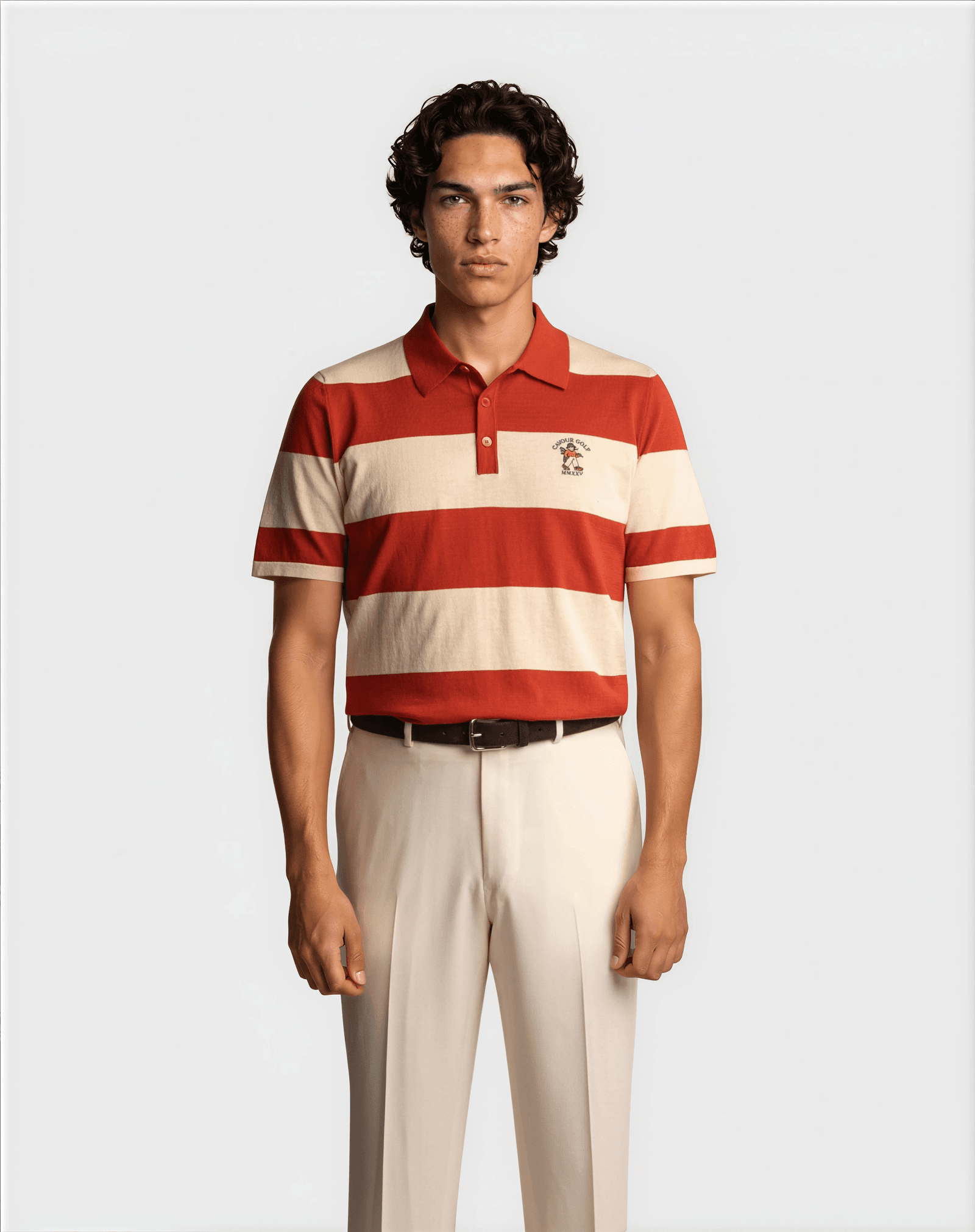 Ryder Cup Striped Polo Terracotta