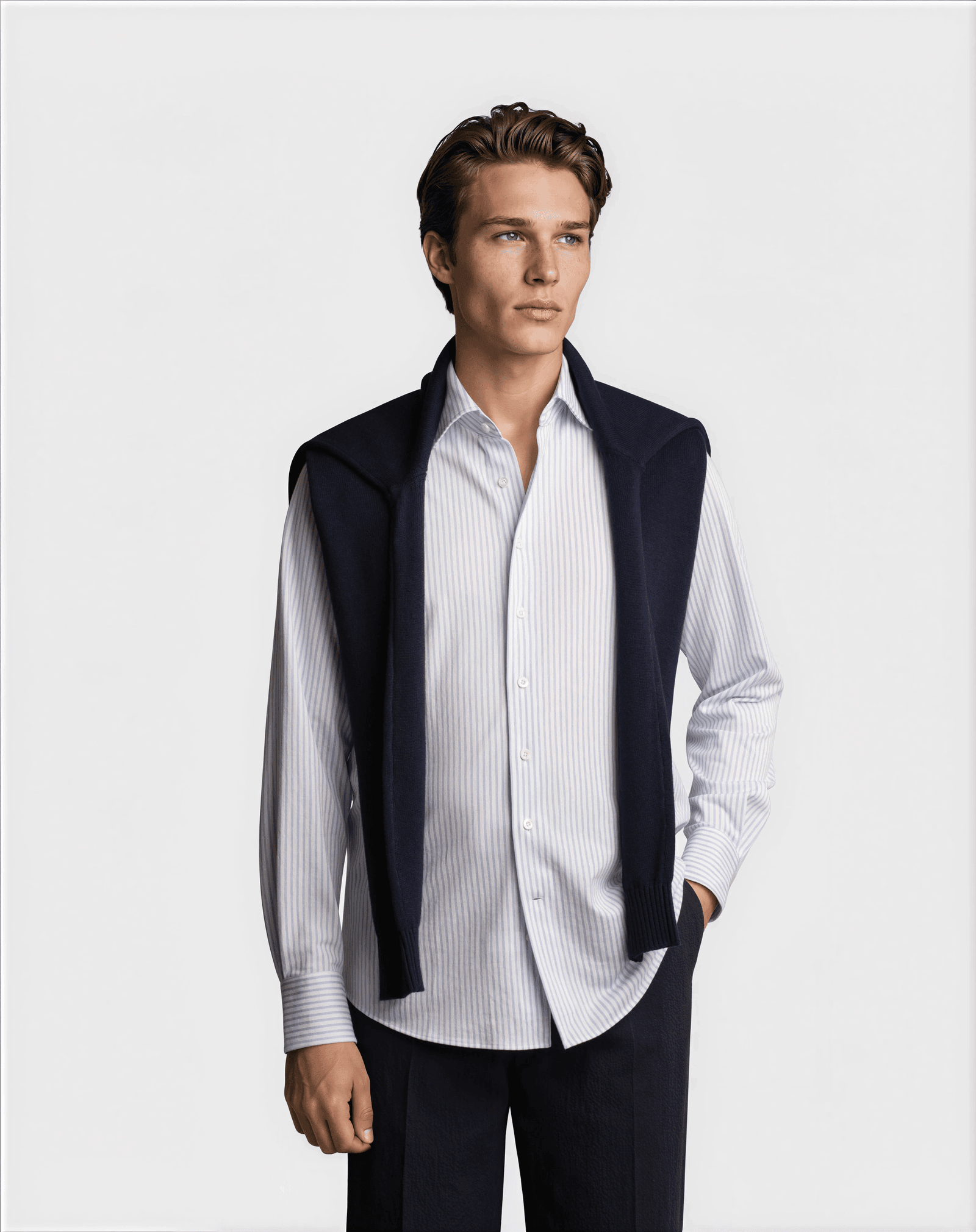 Jersey Striped Shirt Blue