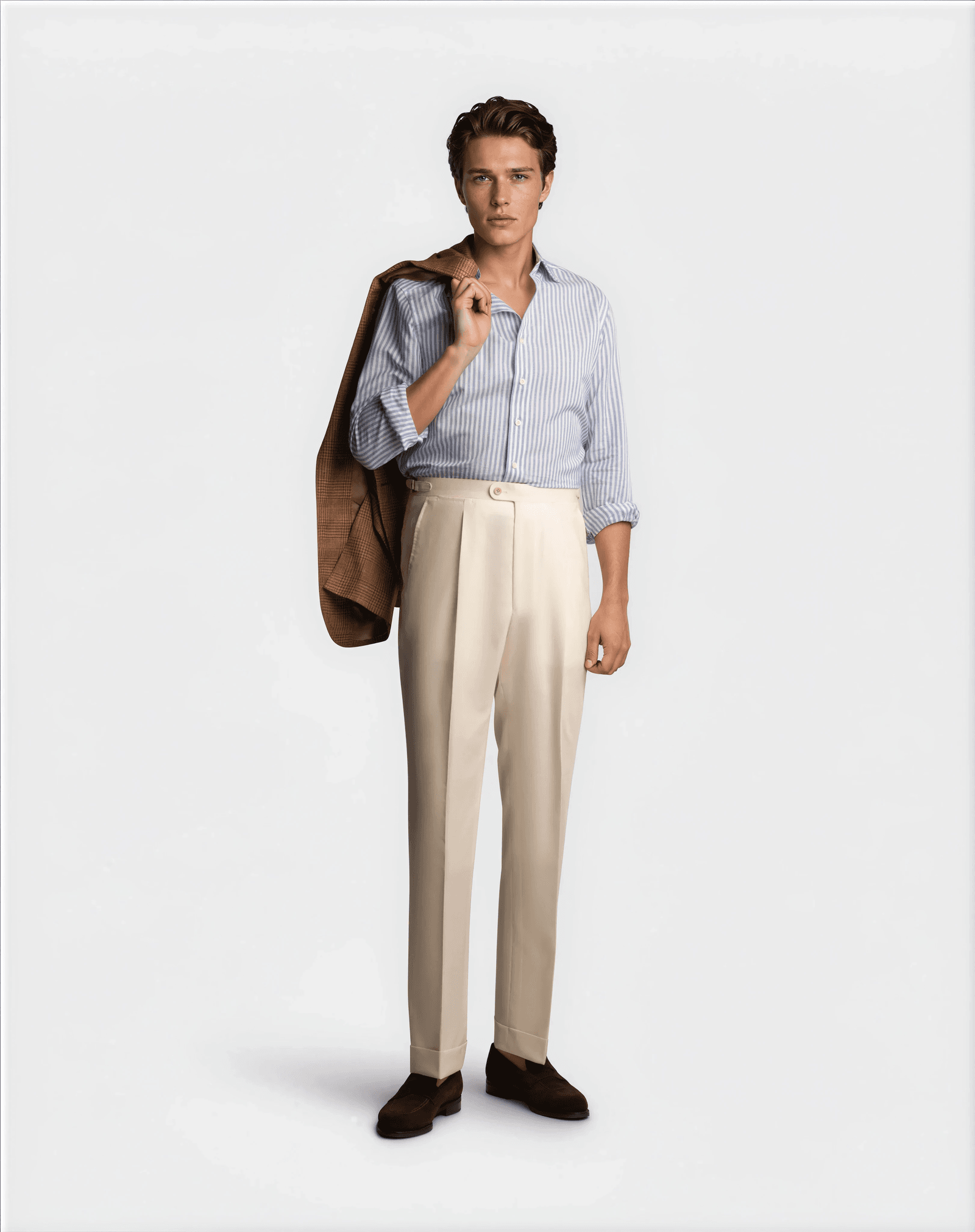 Mod 3 Hightwist Trouser Cream - Trousers - Cavour