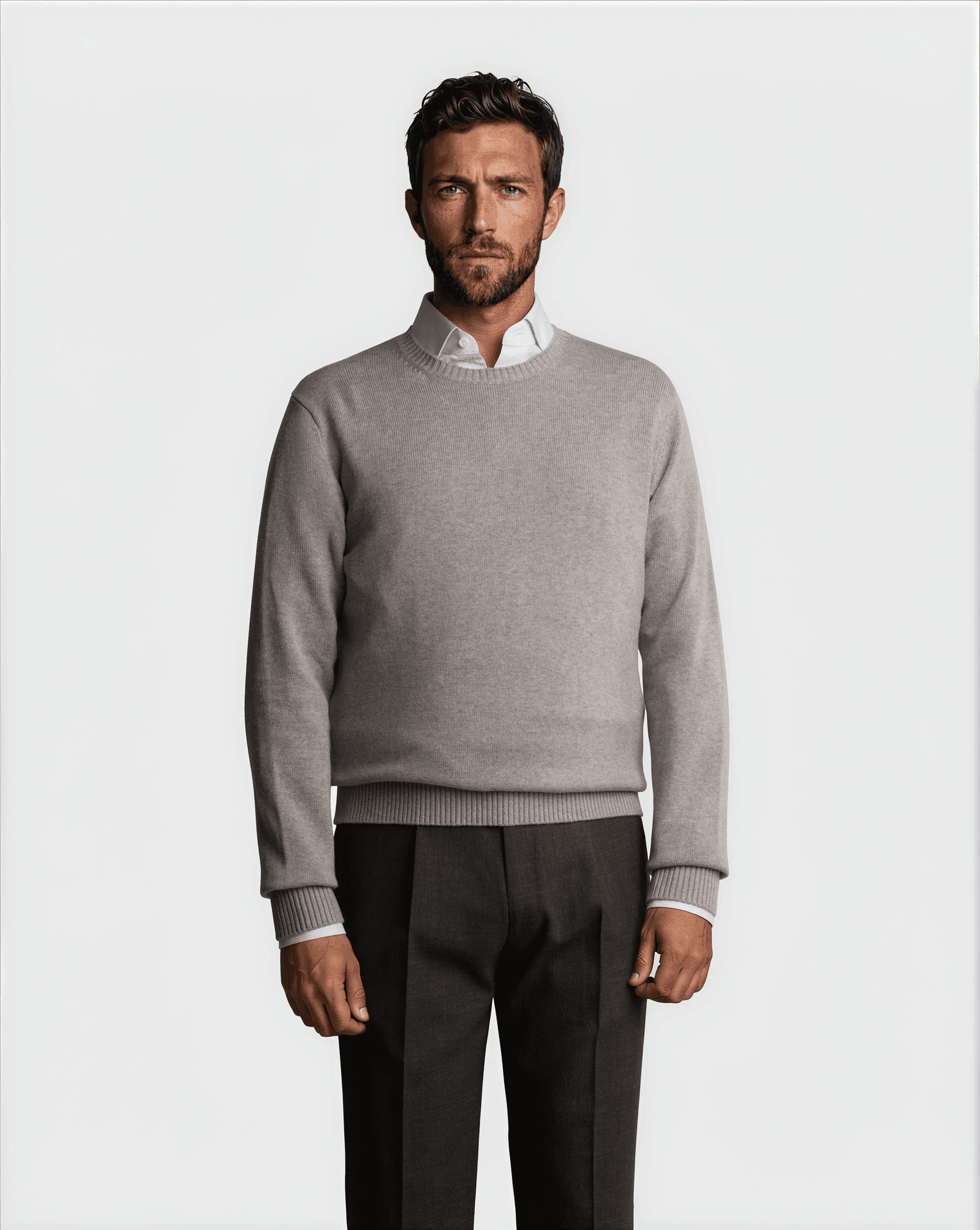 CashSilk Round Neck Sweater Grey