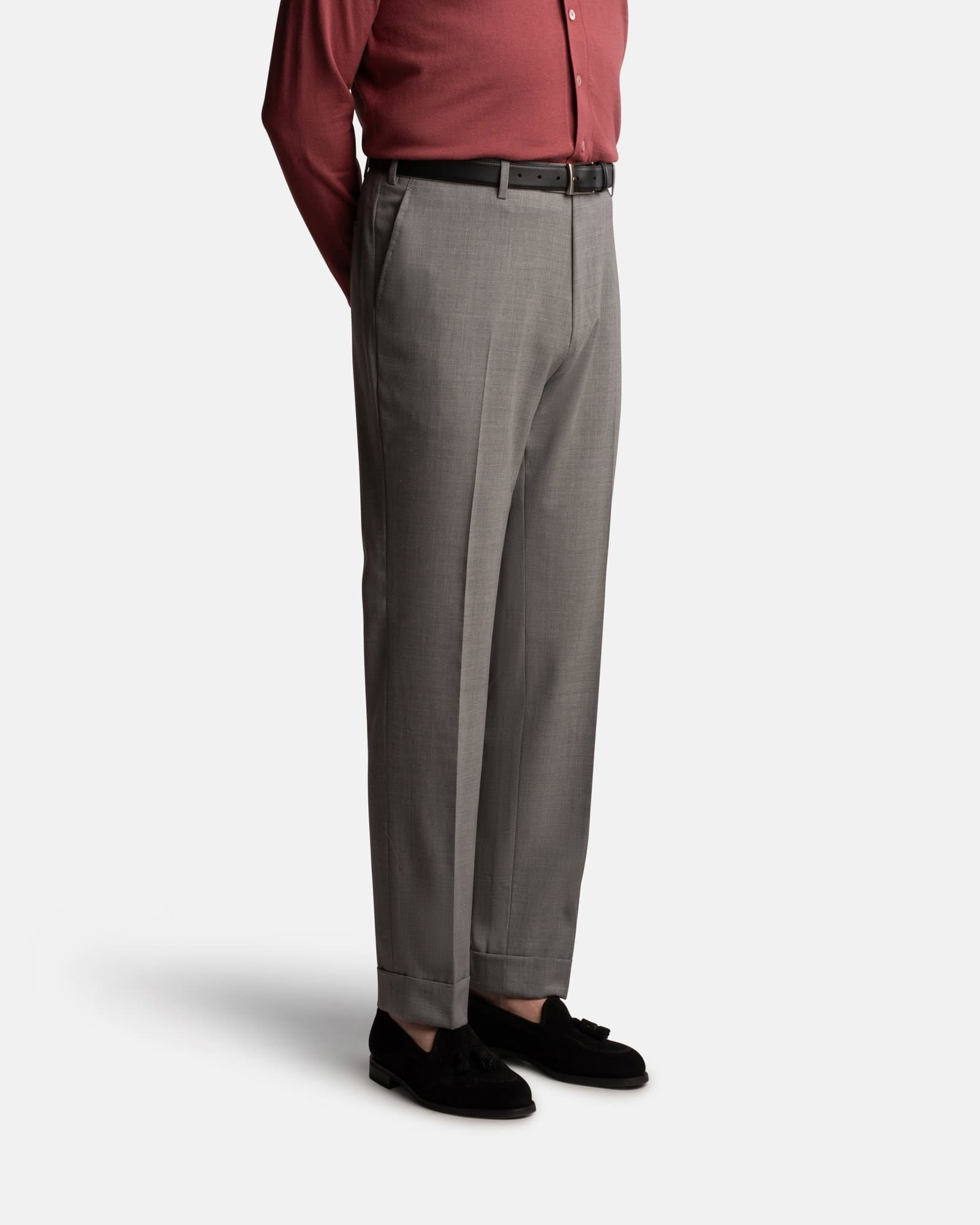 Mod 2 Flat Front Hightwist Trouser Light Grey