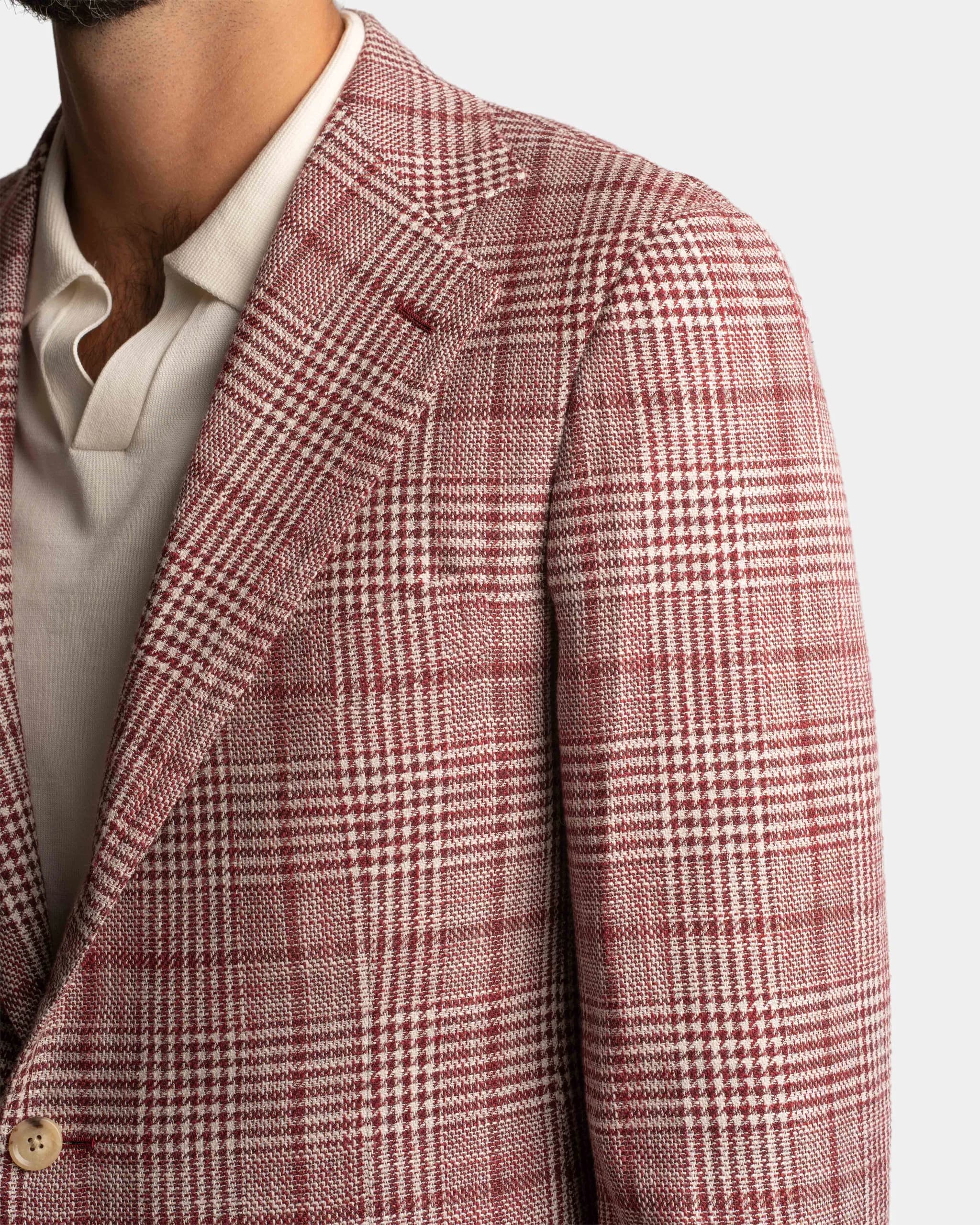 Mod 2 Linen Glencheck Jacket Blue - Blazers - Cavour