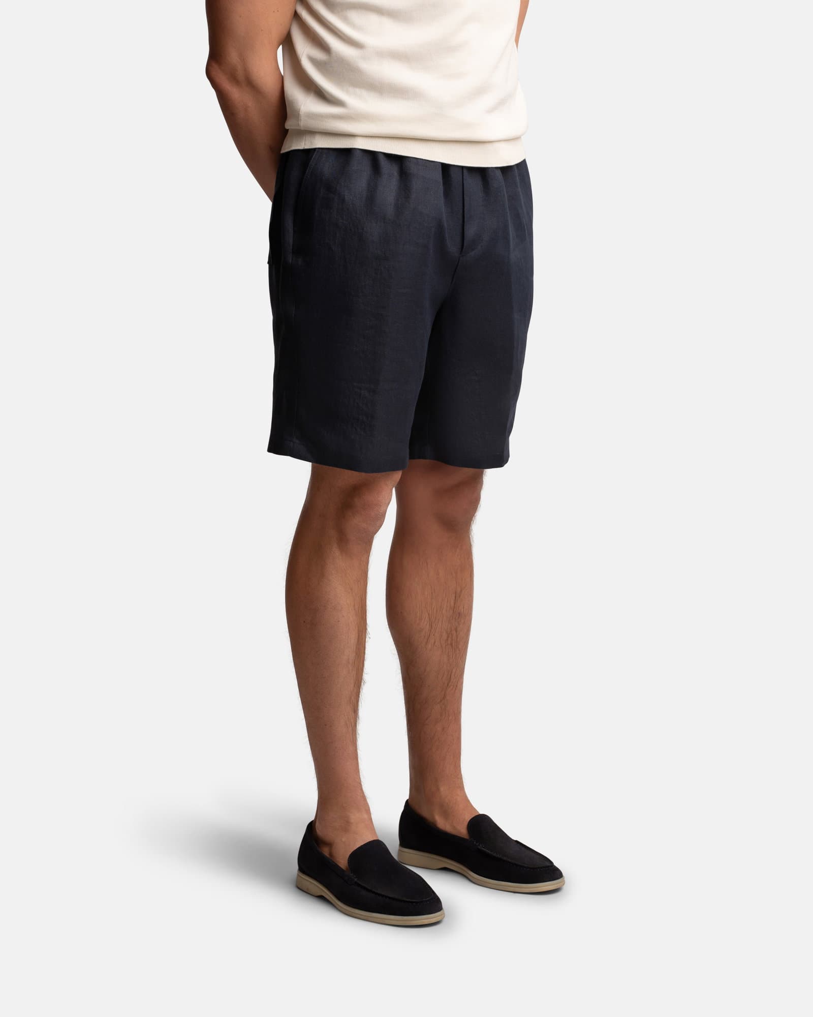 Linen Shorts Navy