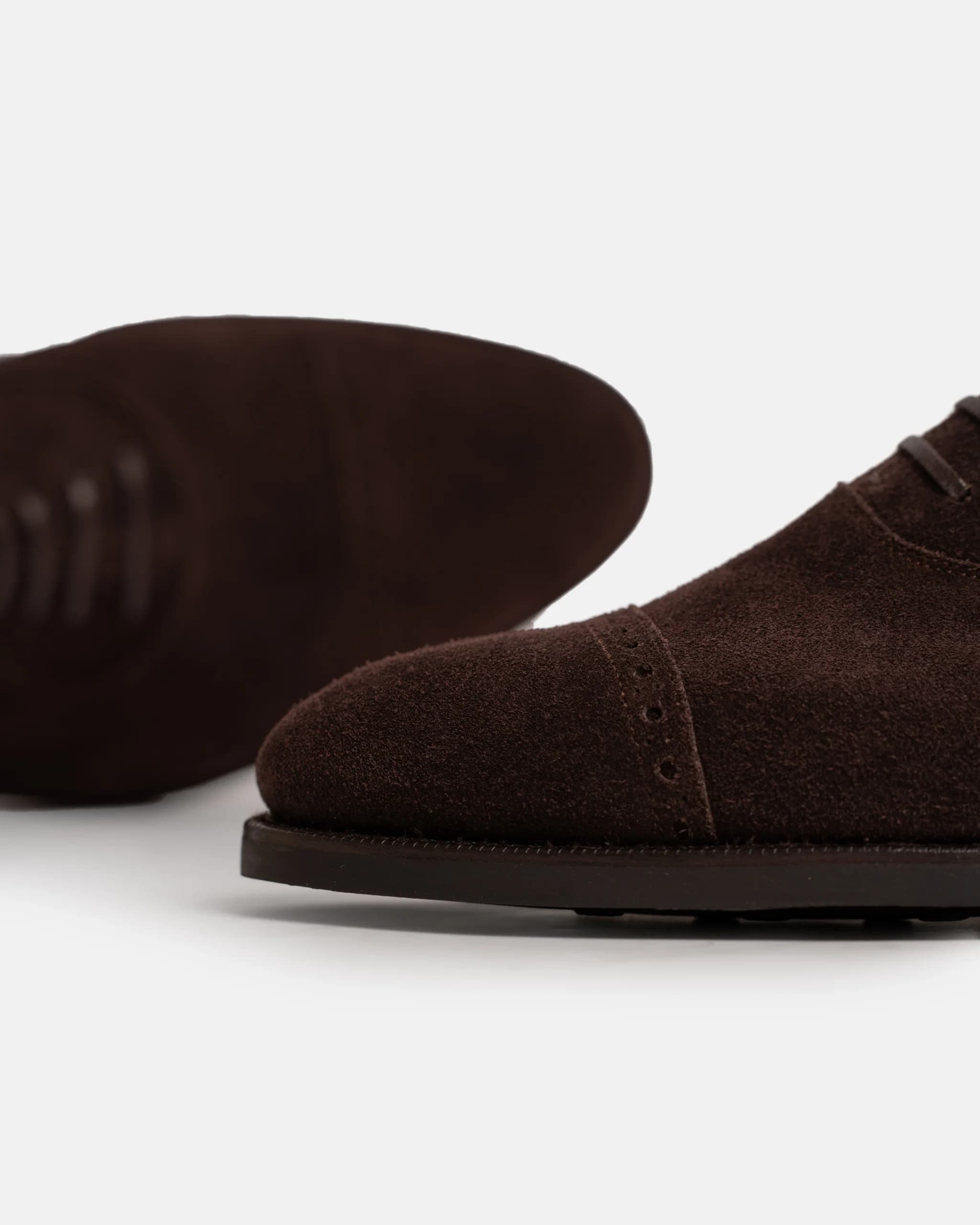J.Peterman Co. Brown Suede Cap Toe Oxford 9W Made In Italy Shoes - The J. Peterman Company main image 2