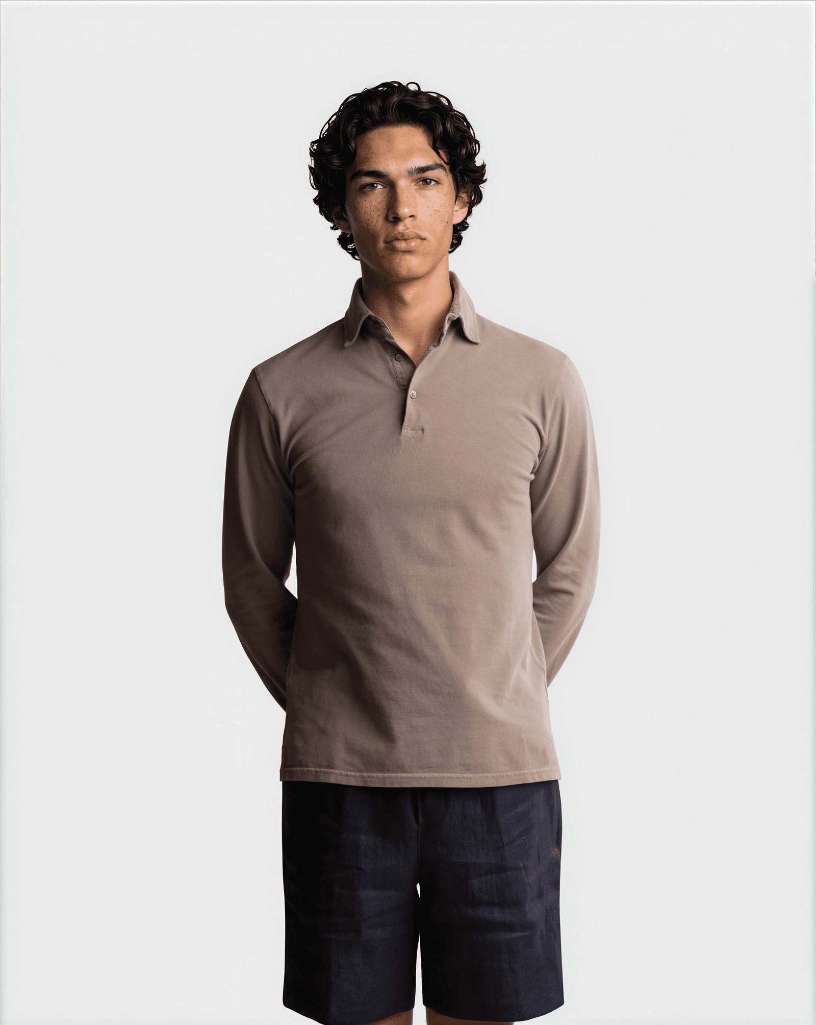 Supima Sport L/S Polo Beige