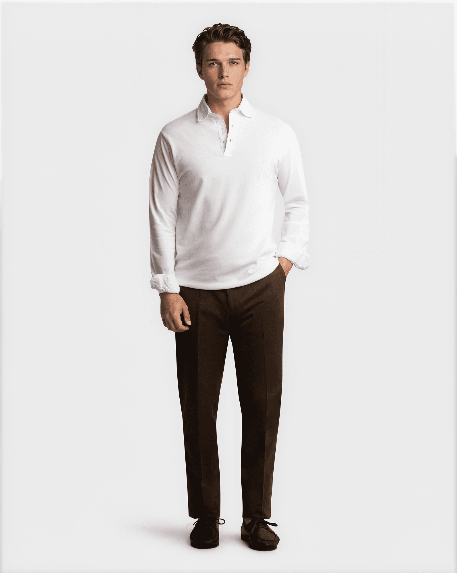 Supima Sport L/S Polo White
