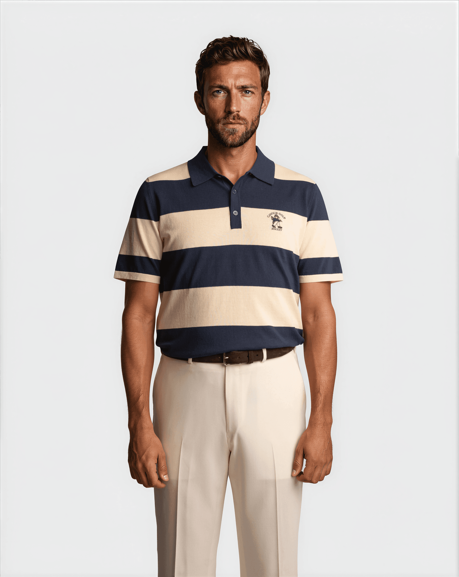 Ryder Cup Striped Polo Navy