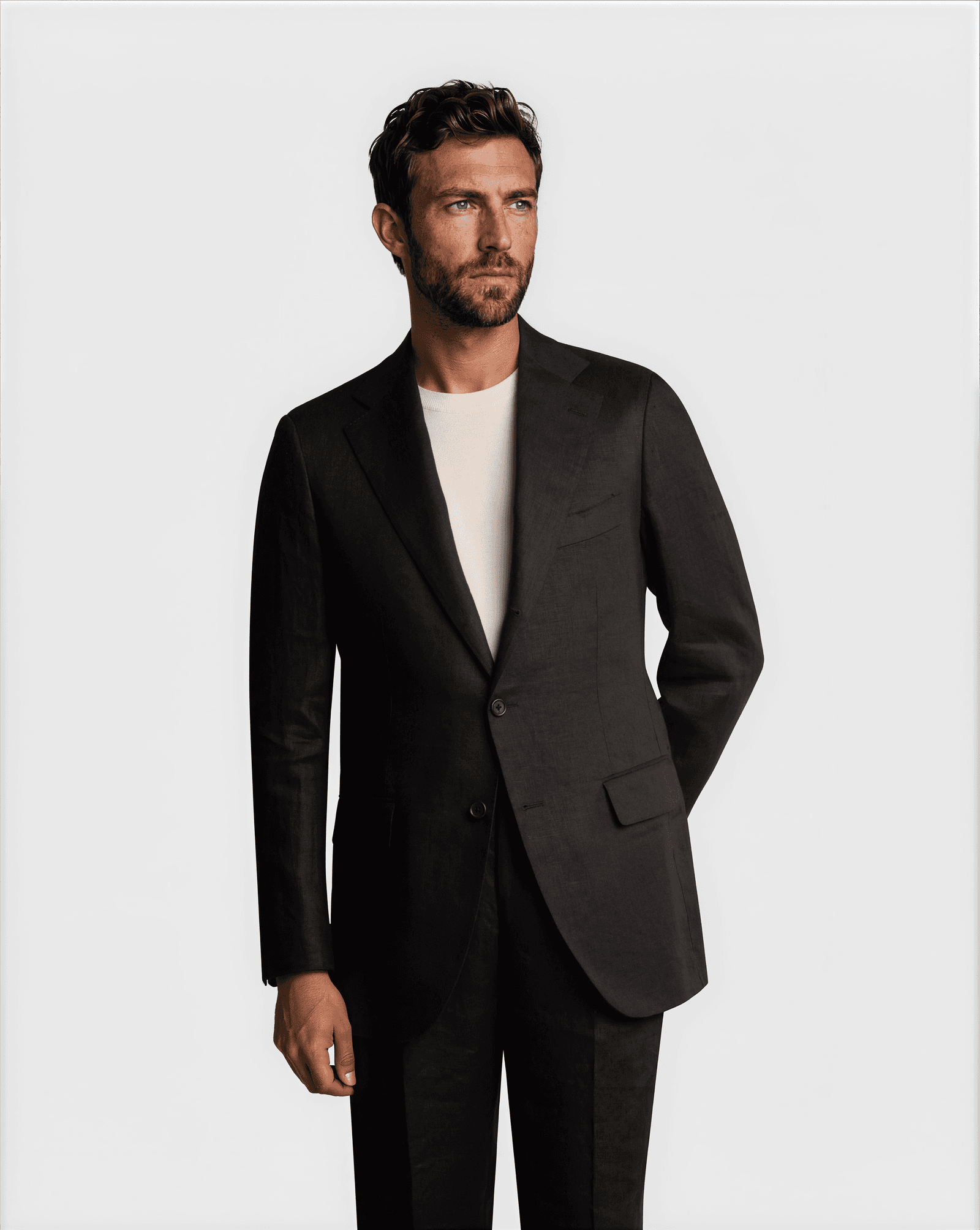 Mod 2 French Linen Suit Black
