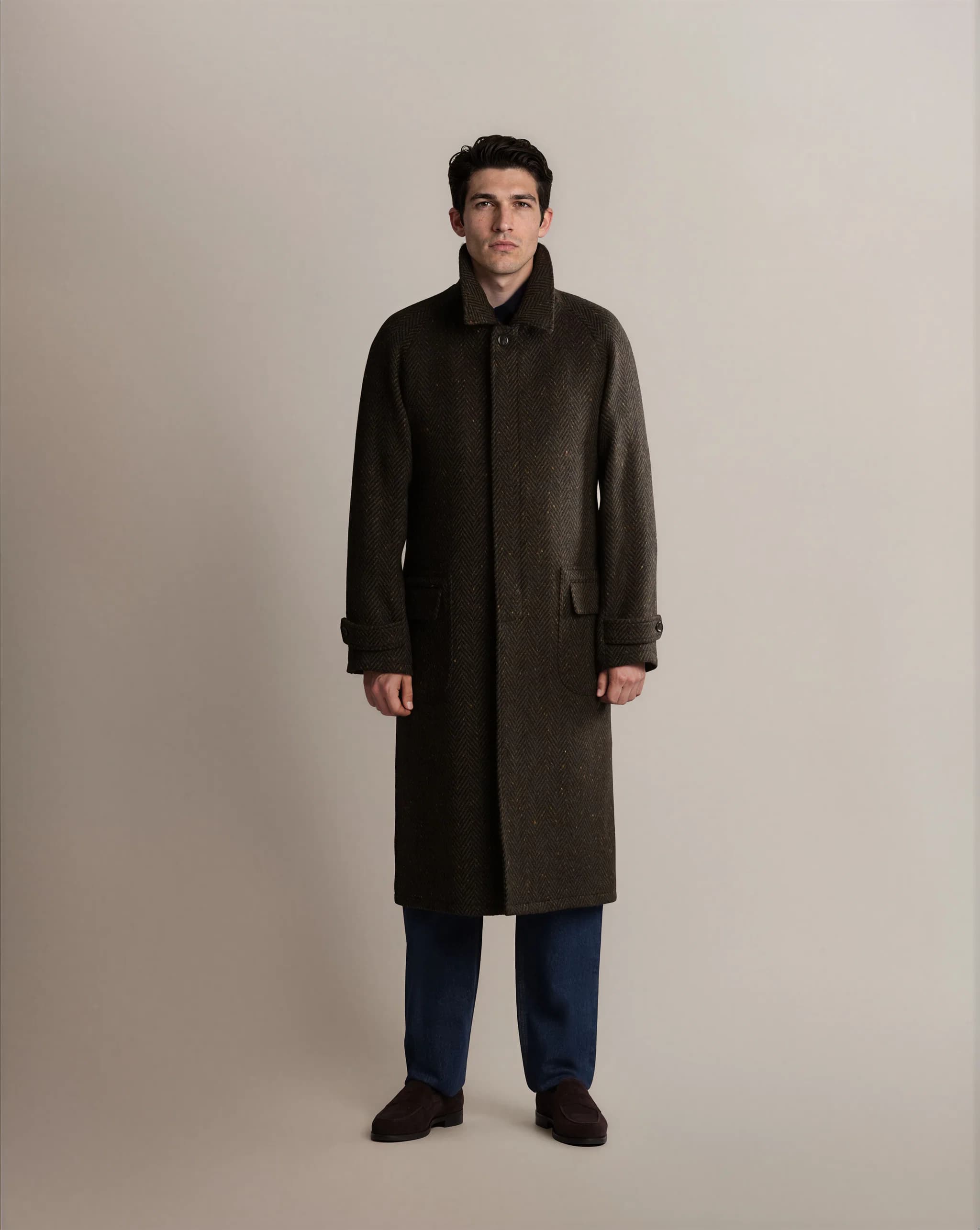 Raglan Wool Coat Navy - Coats - Cavour