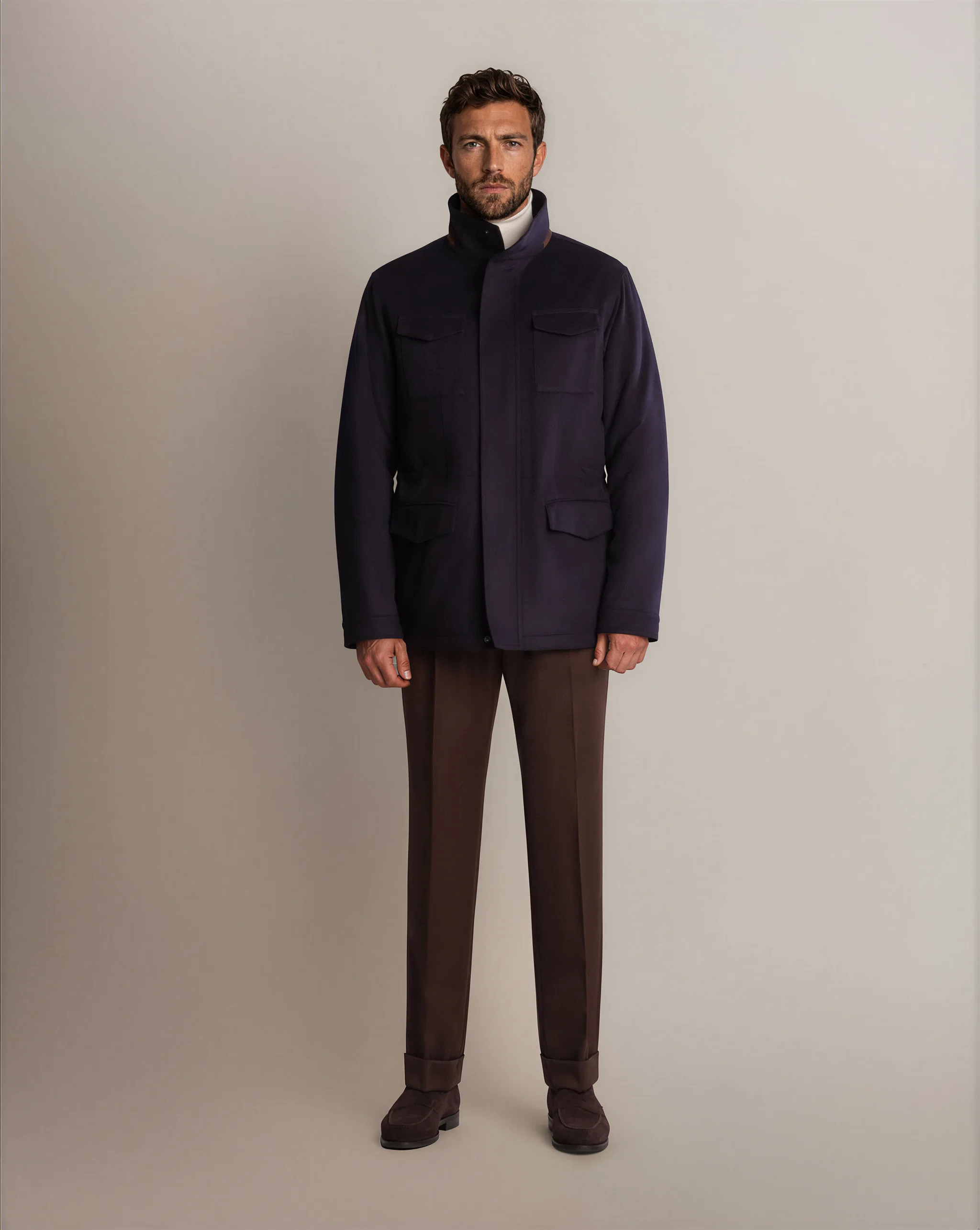 Raglan Tweed Coat Black - Coats - Cavour