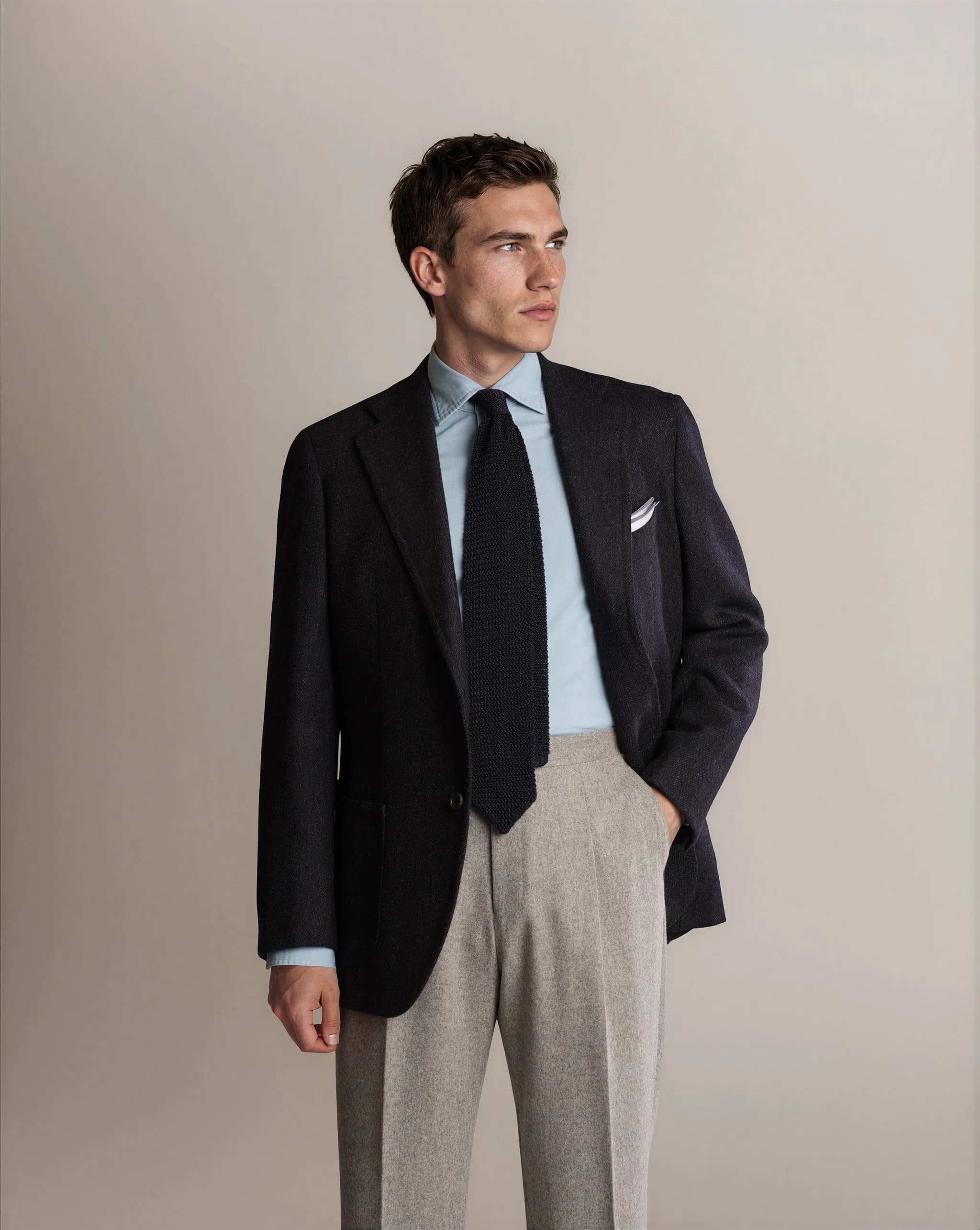 【22AW】HEUGN  FOX tweed FOX Mod 2 Herringbone Tweed Brown - Blazers - Cavour