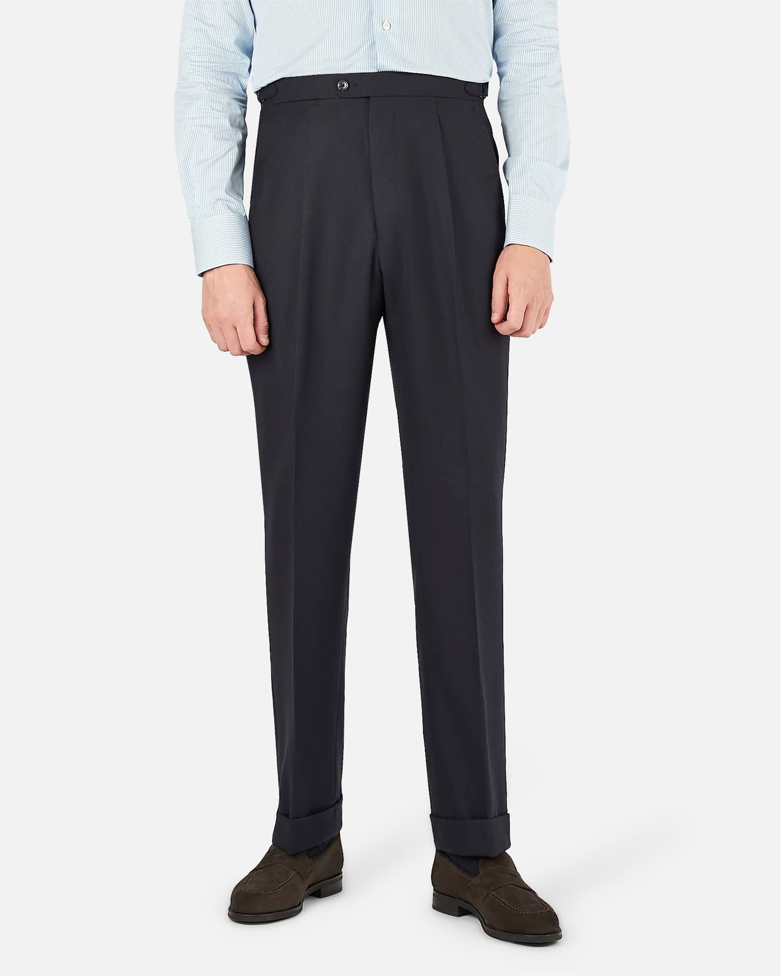 Mod 3 British Flannel Trouser - High Rise Navy