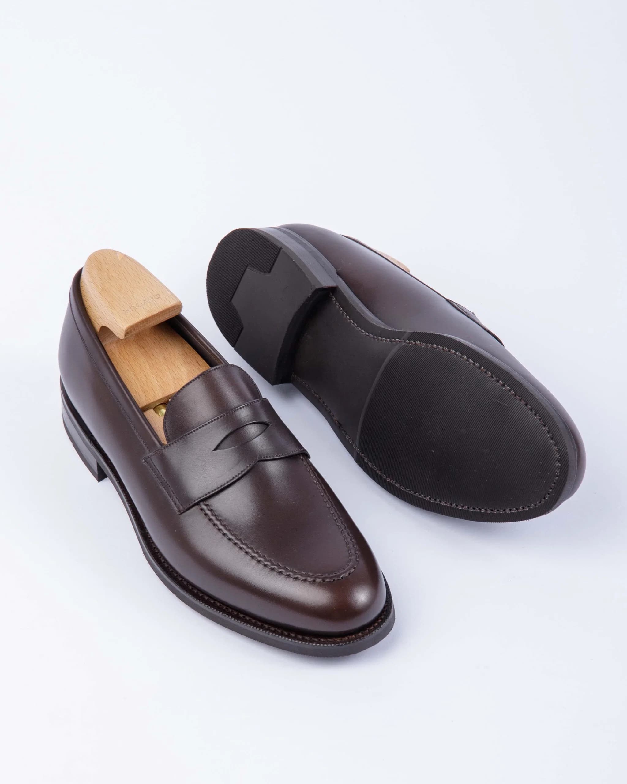 Penny Loafer Boxcalf Rubber Sole Brown - Loafers - Cavour display picture 3