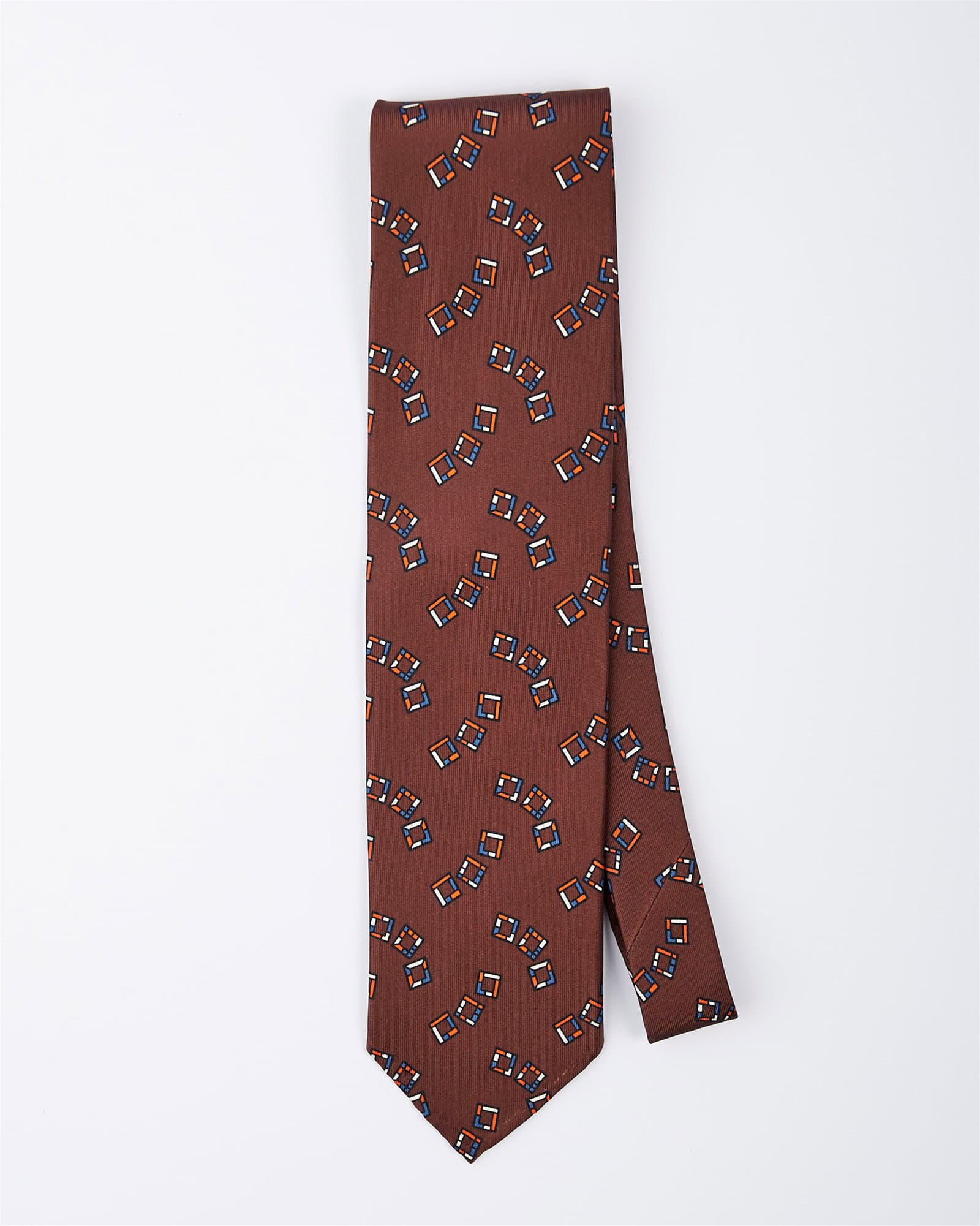 Squares Print Brown