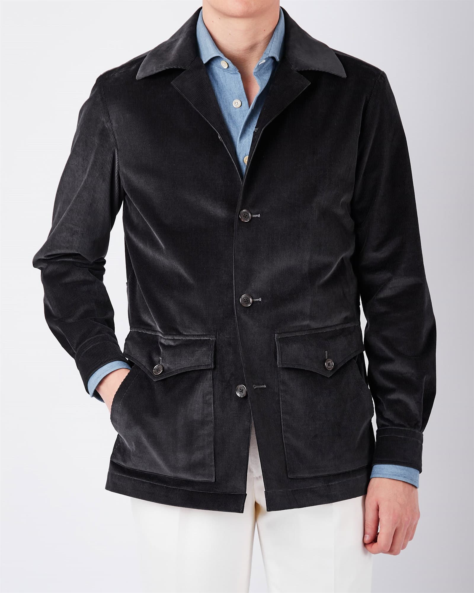Travellers Jacket - Luxury Italian Cord Grey