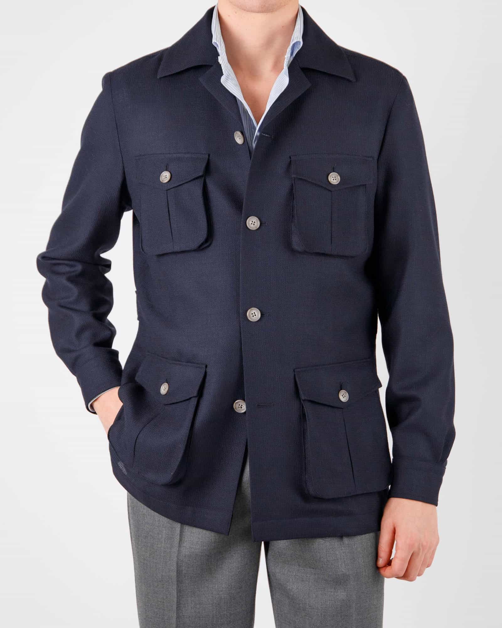 Wool Safari Jacket Navy