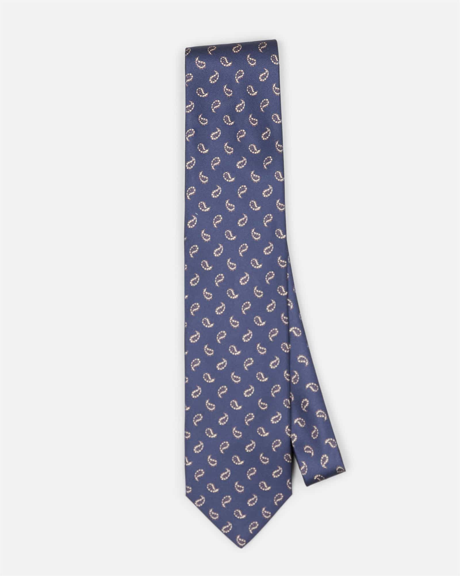 Paisley Silk Tie Navy