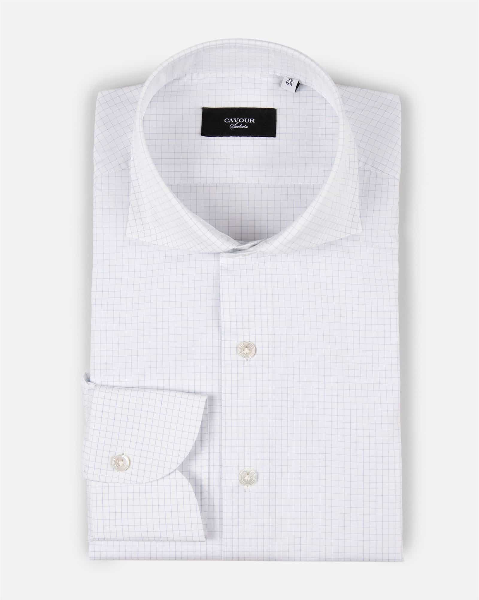 Poplin Checked Shirt White