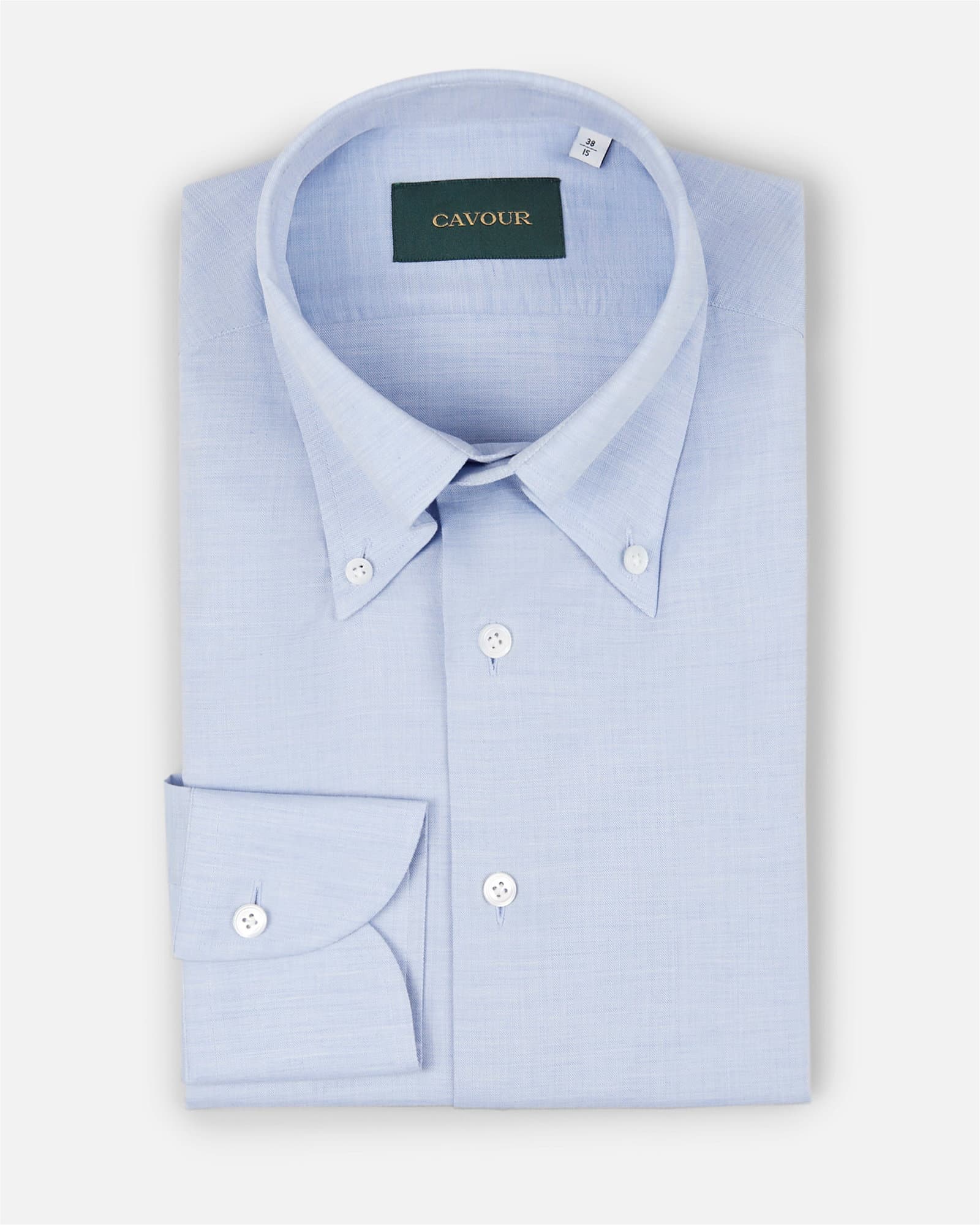 Premium Herringbone Flannel Shirt Light Blue
