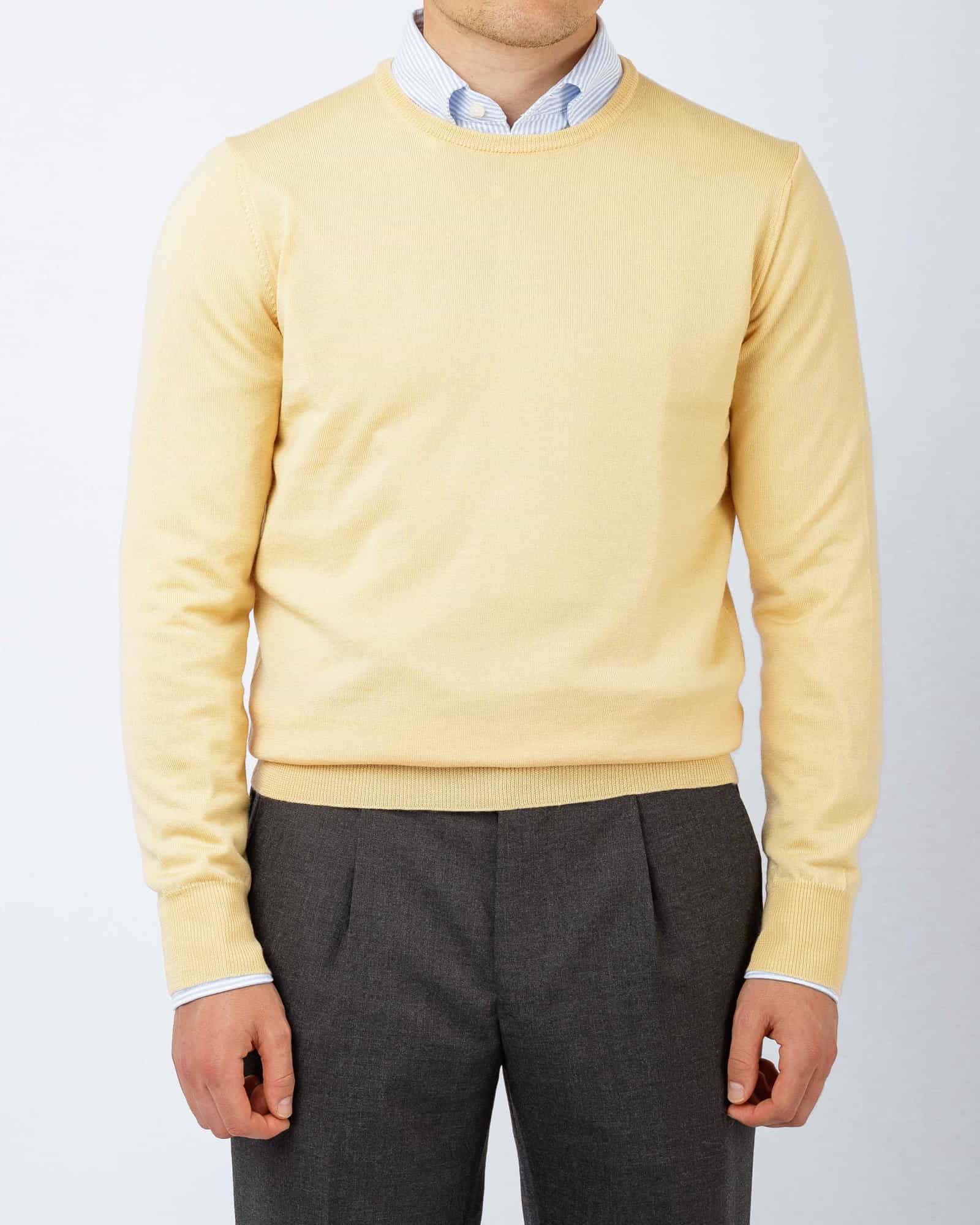 Superfine Merino Round Neck Yellow