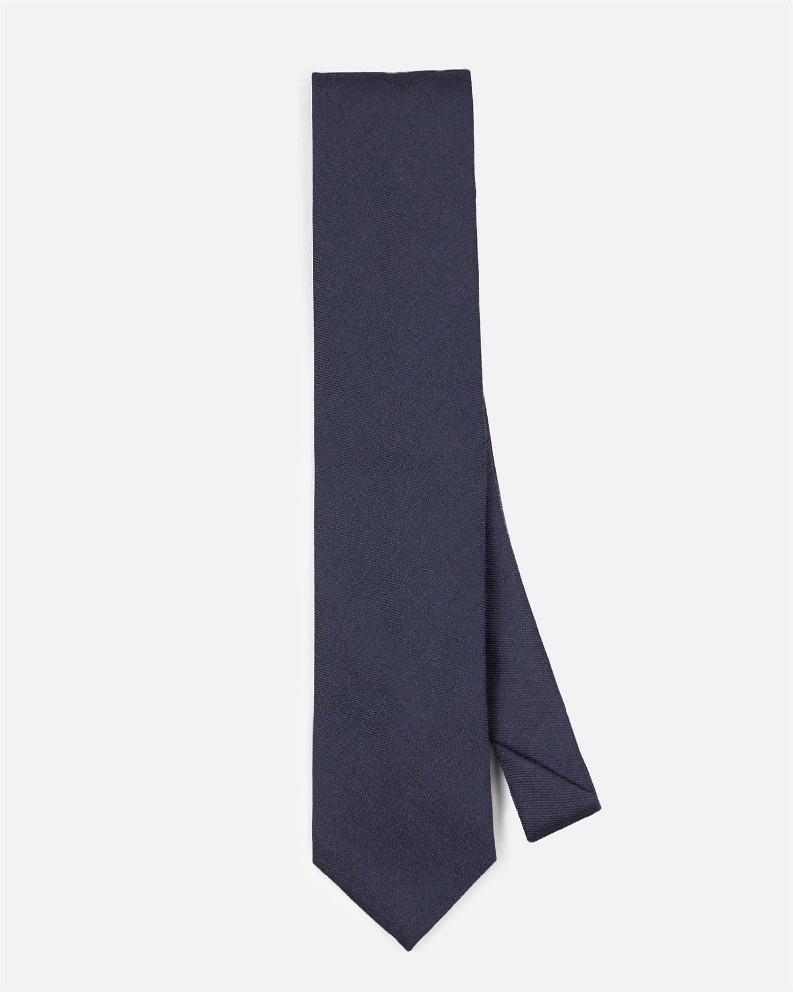 Wool Twill Tie Navy