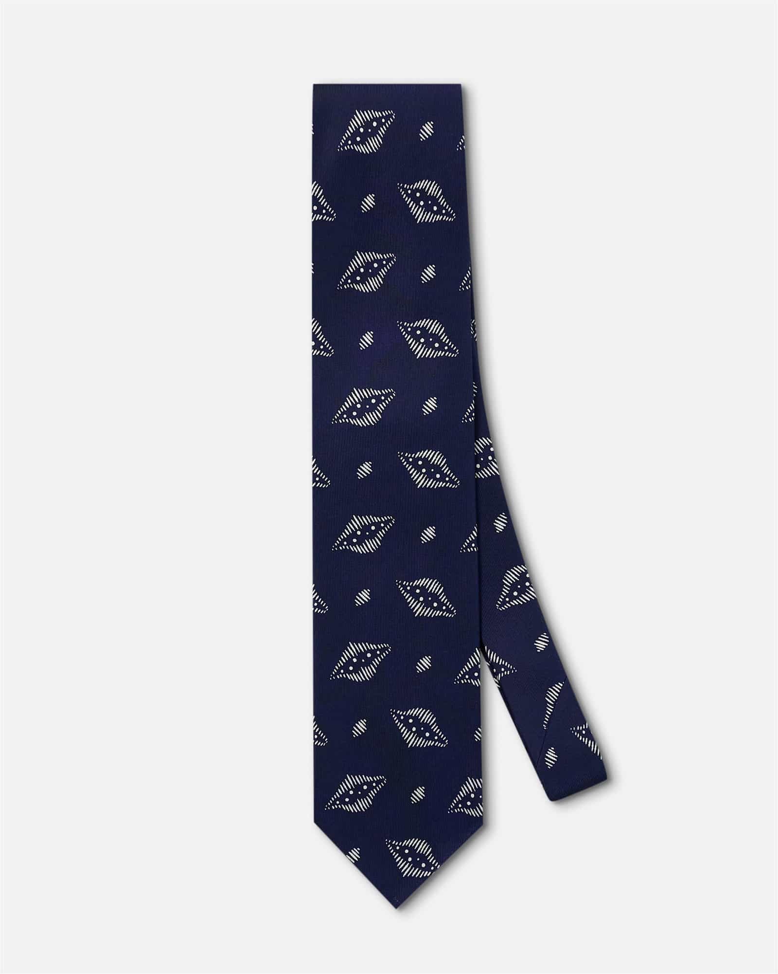 Silk Print Untipped Navy