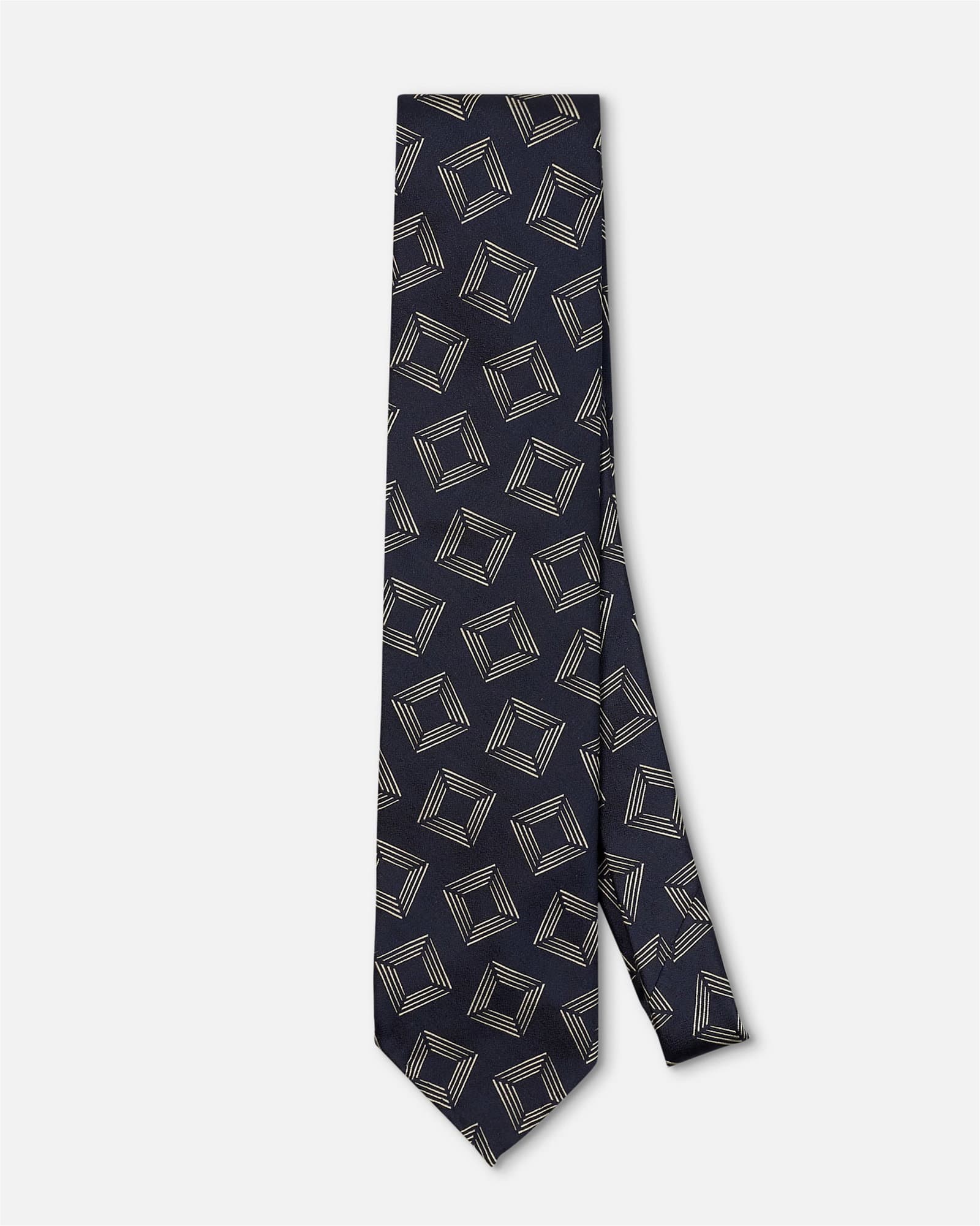 Silk Jacquard Untipped Navy