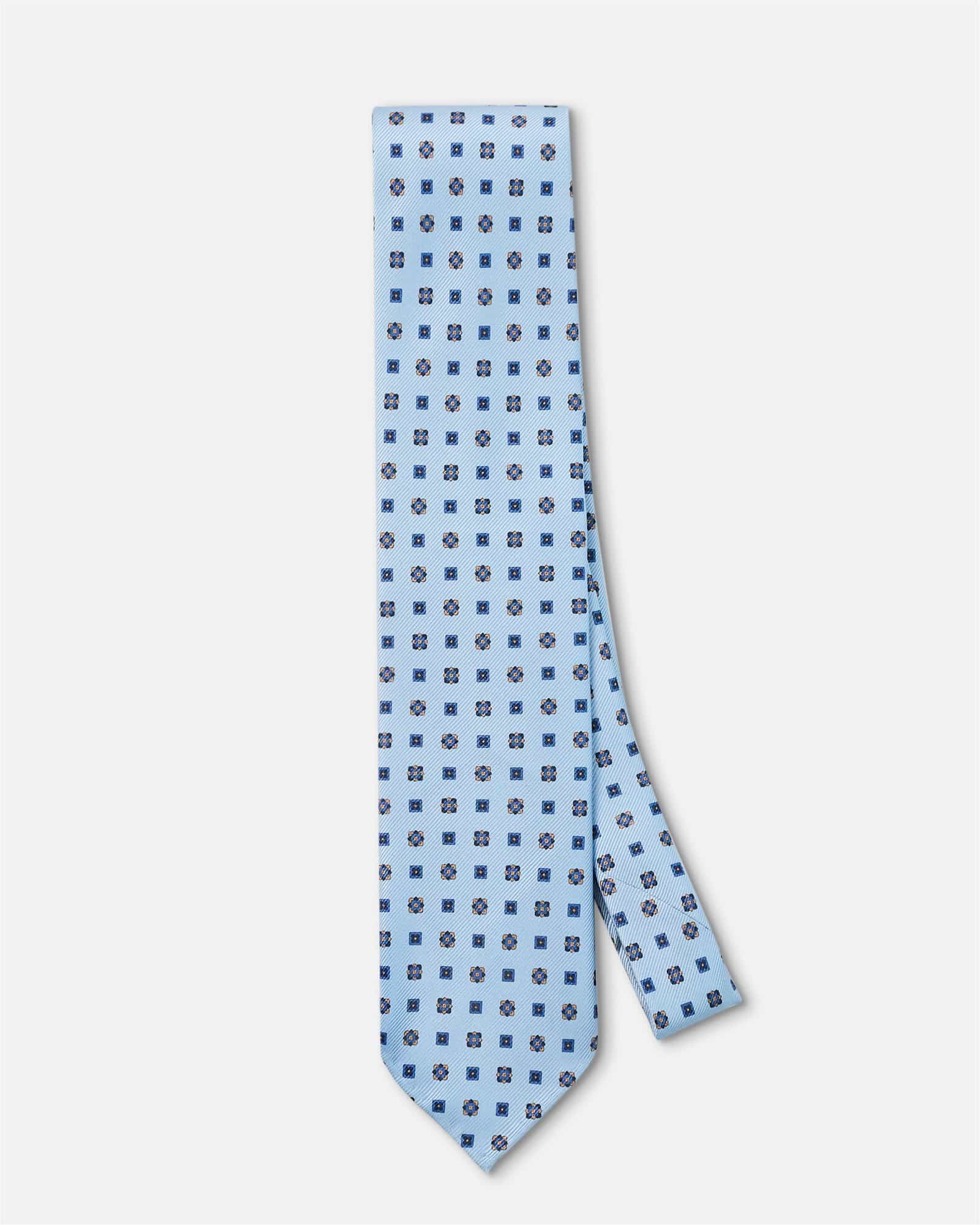 Silk Tile Print Untipped Blue