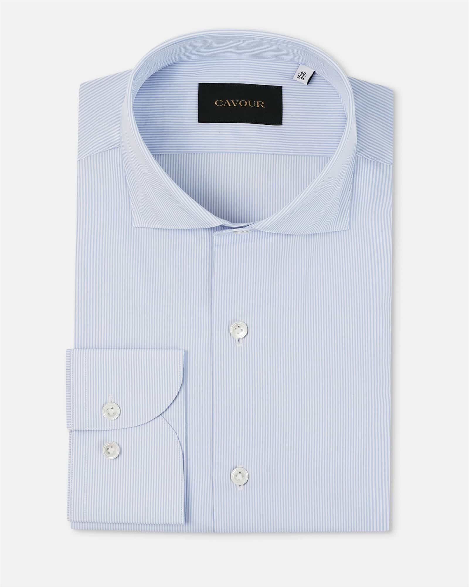 Fine Stripe Shirt Blue