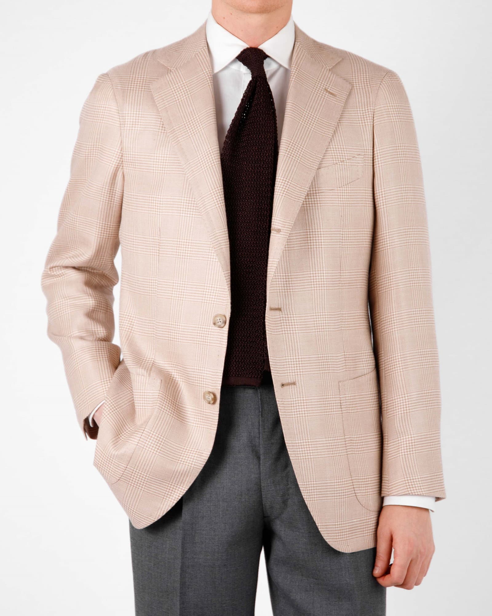 Mod 2 Luxury Checked Jacket Beige