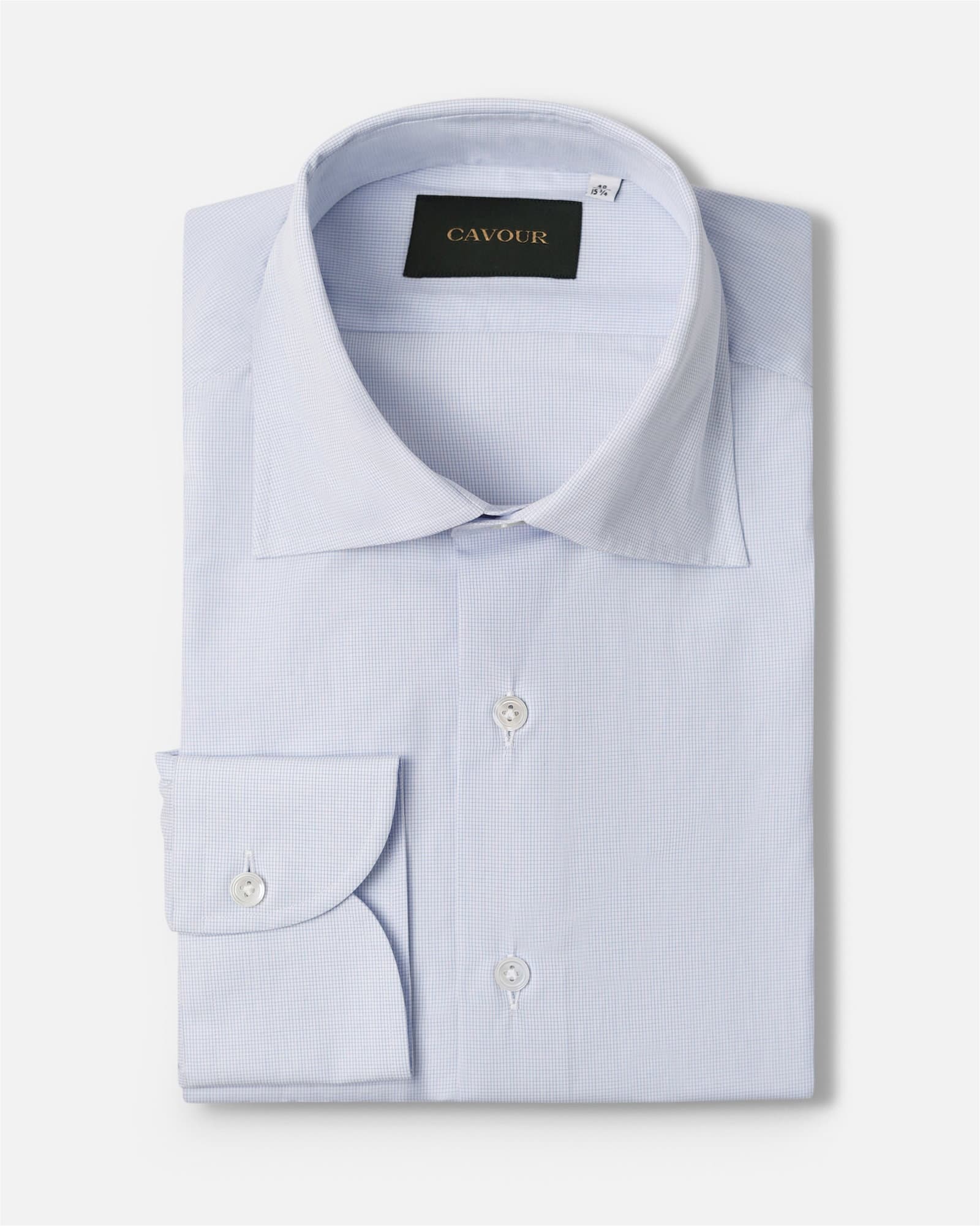 Premium Micro Check Shirt Blue