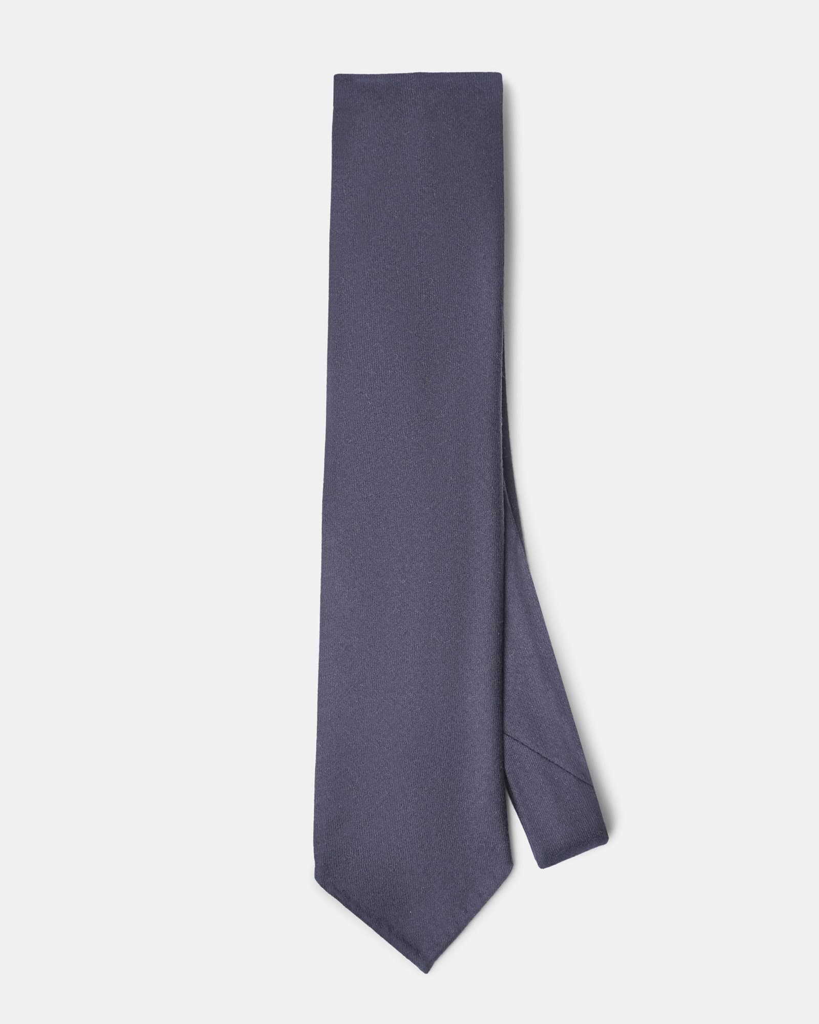 Solid Wool Tie Navy