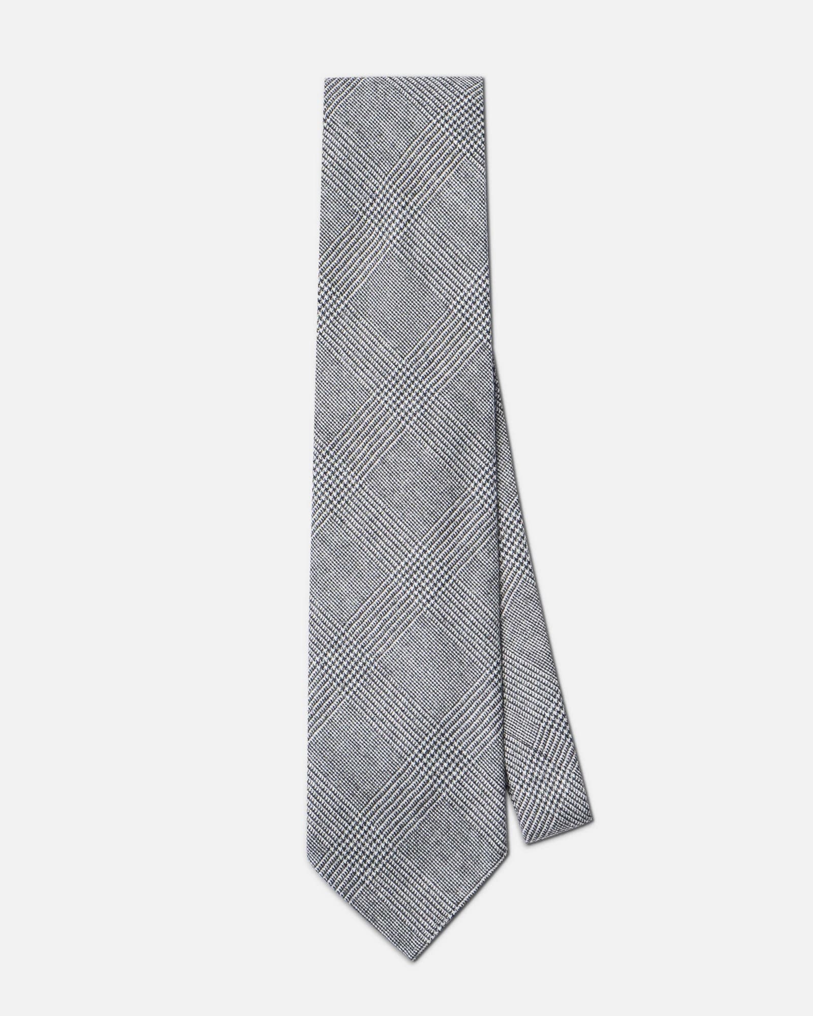 Glencheck Wool Tie Grey