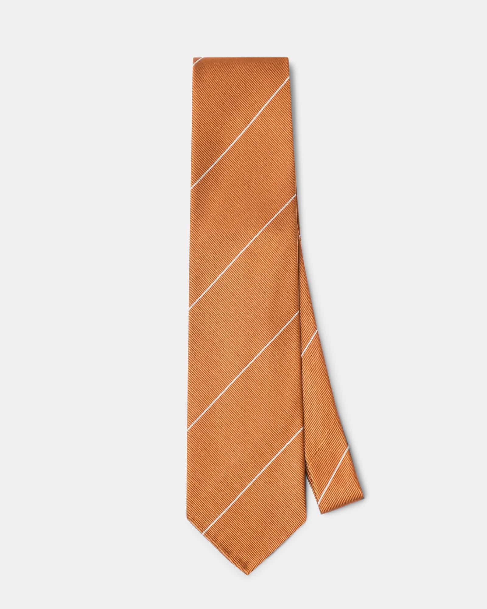 Silk Stripe Tie Orange